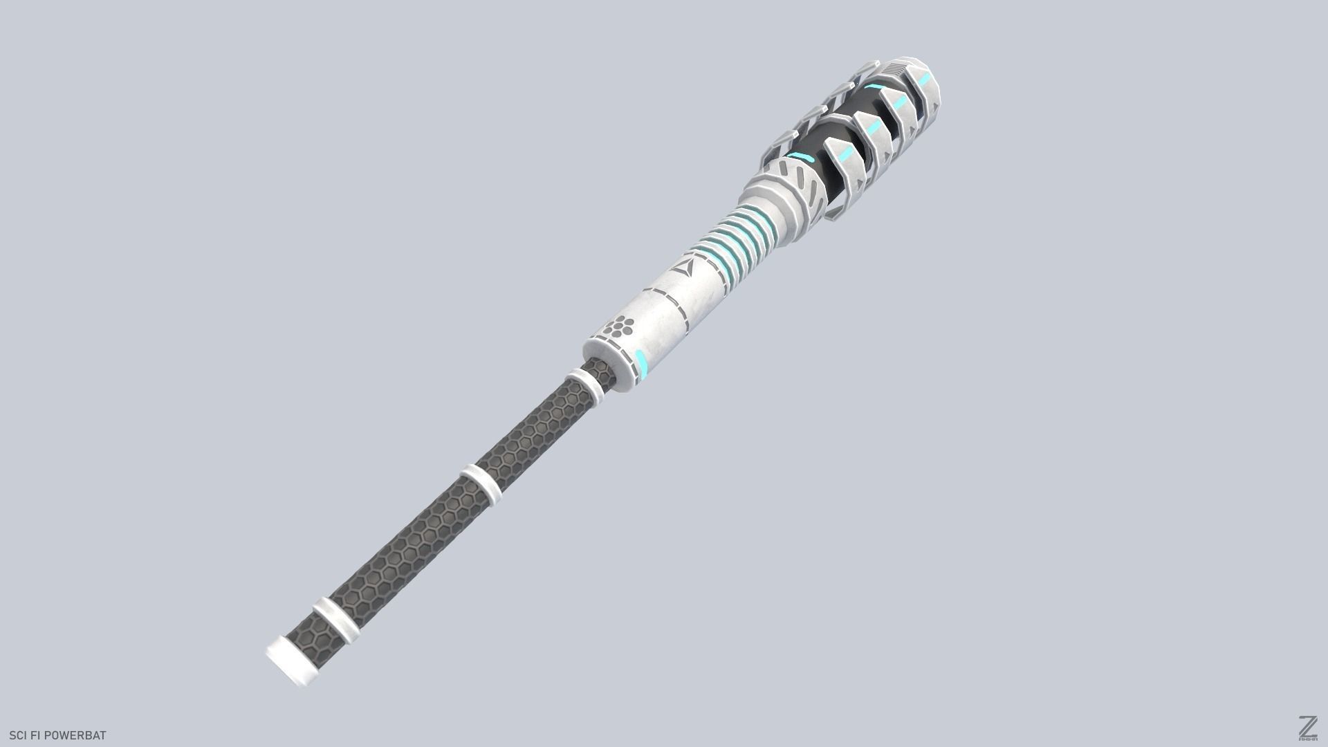 Scifi Powerbat Low-poly 3D model_6