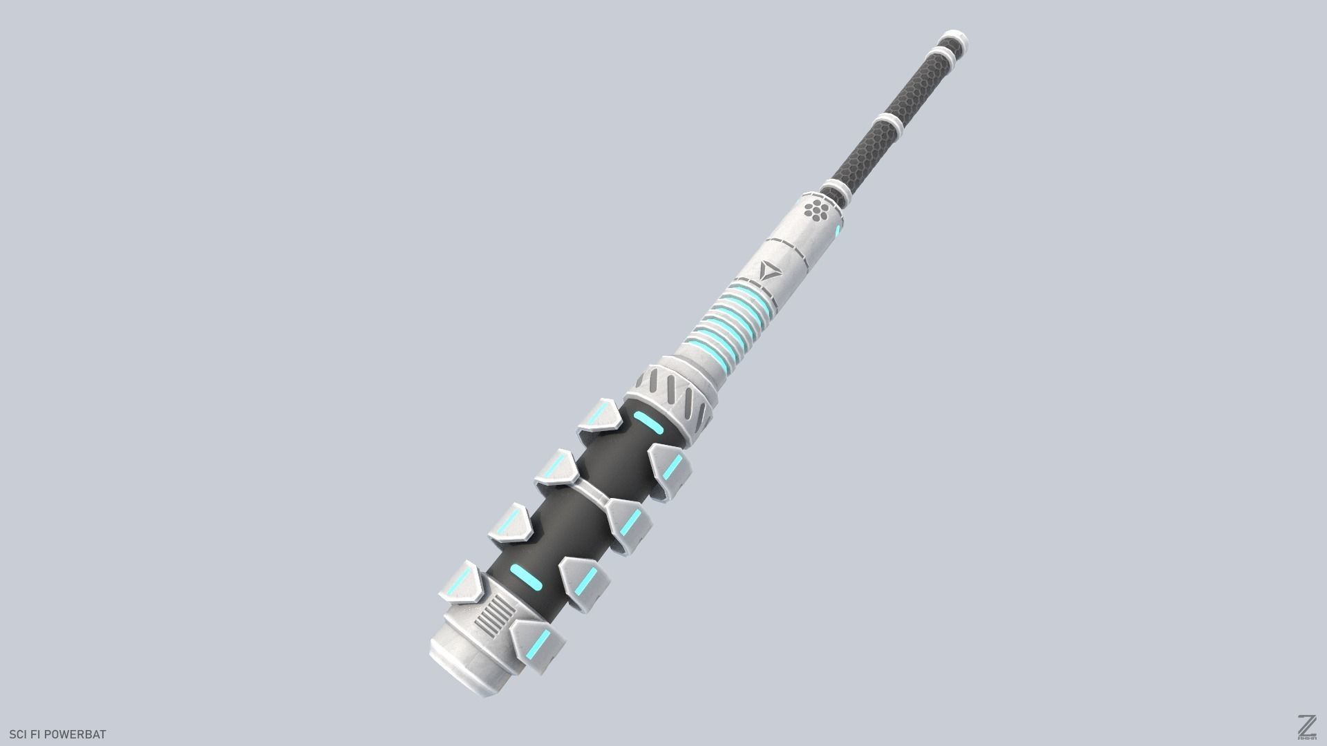 Scifi Powerbat Low-poly 3D model_7