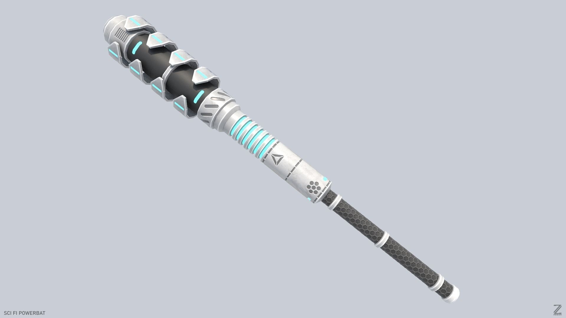 Scifi Powerbat Low-poly 3D model_3