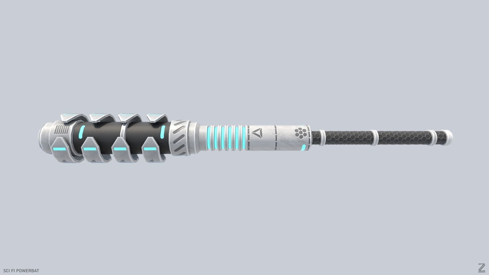Scifi Powerbat Low-poly 3D model_4