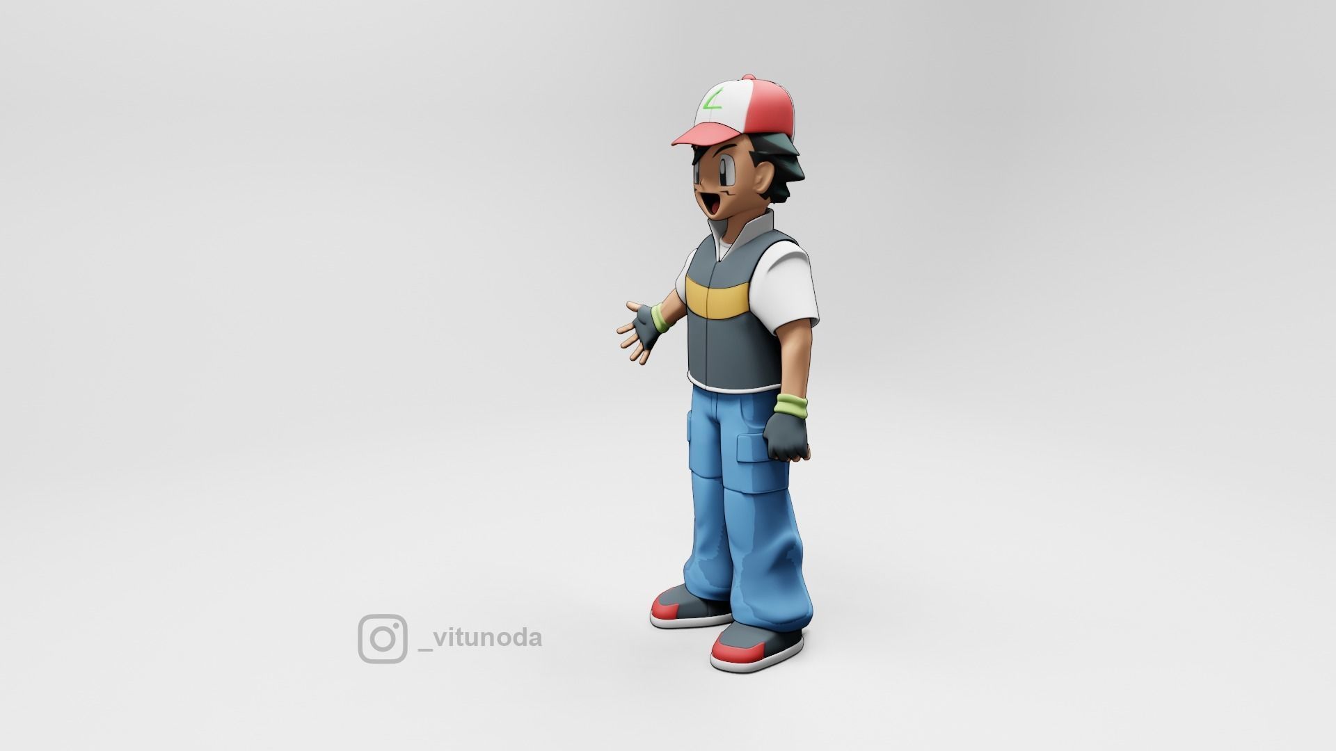 Ash Ketchum Pokemon 3D model_4