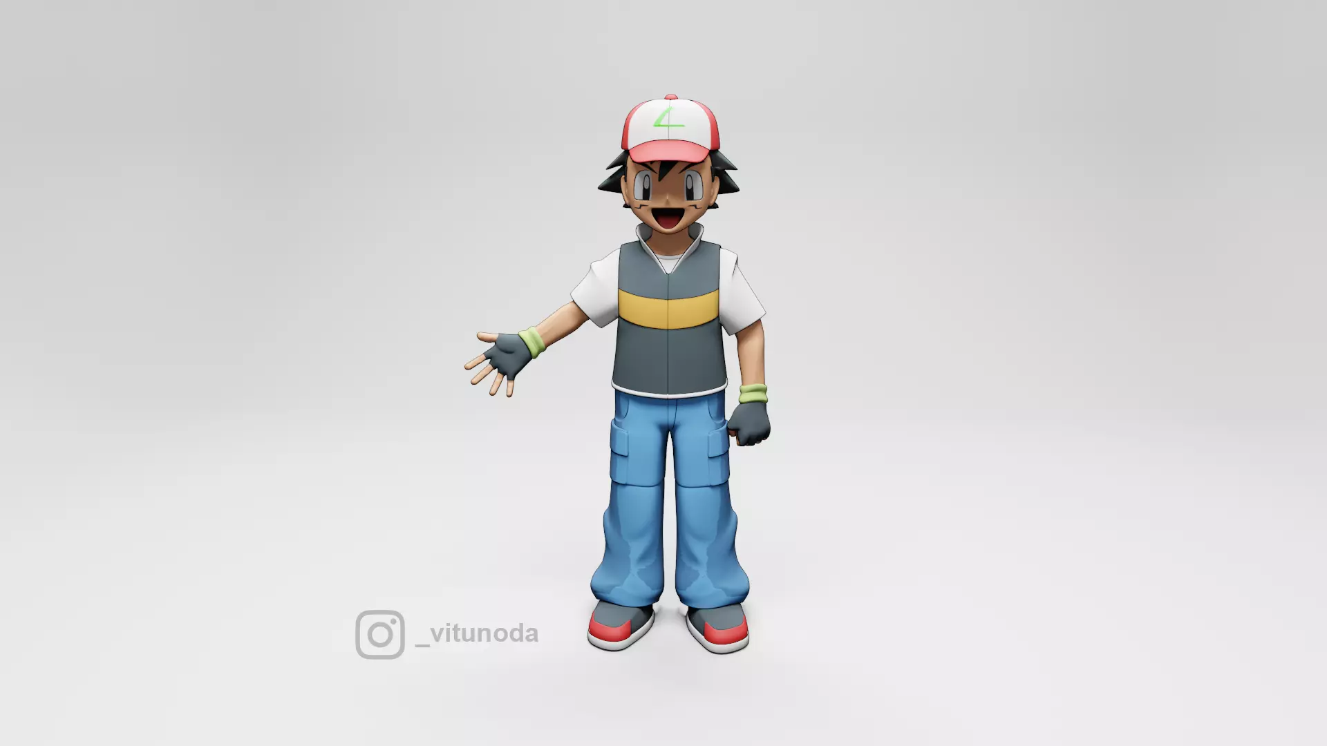 Ash Ketchum Pokemon 3D model_0