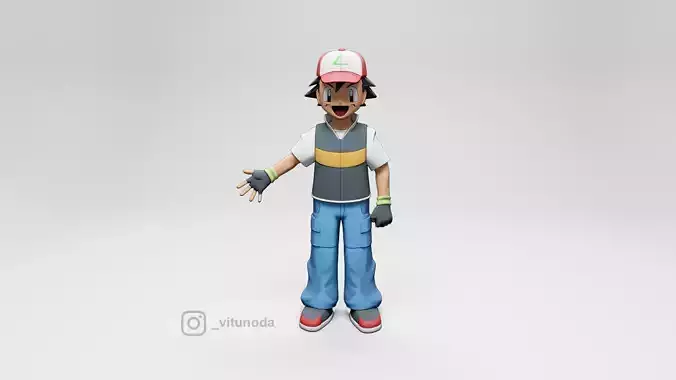 Ash Ketchum Pokemon 3D model