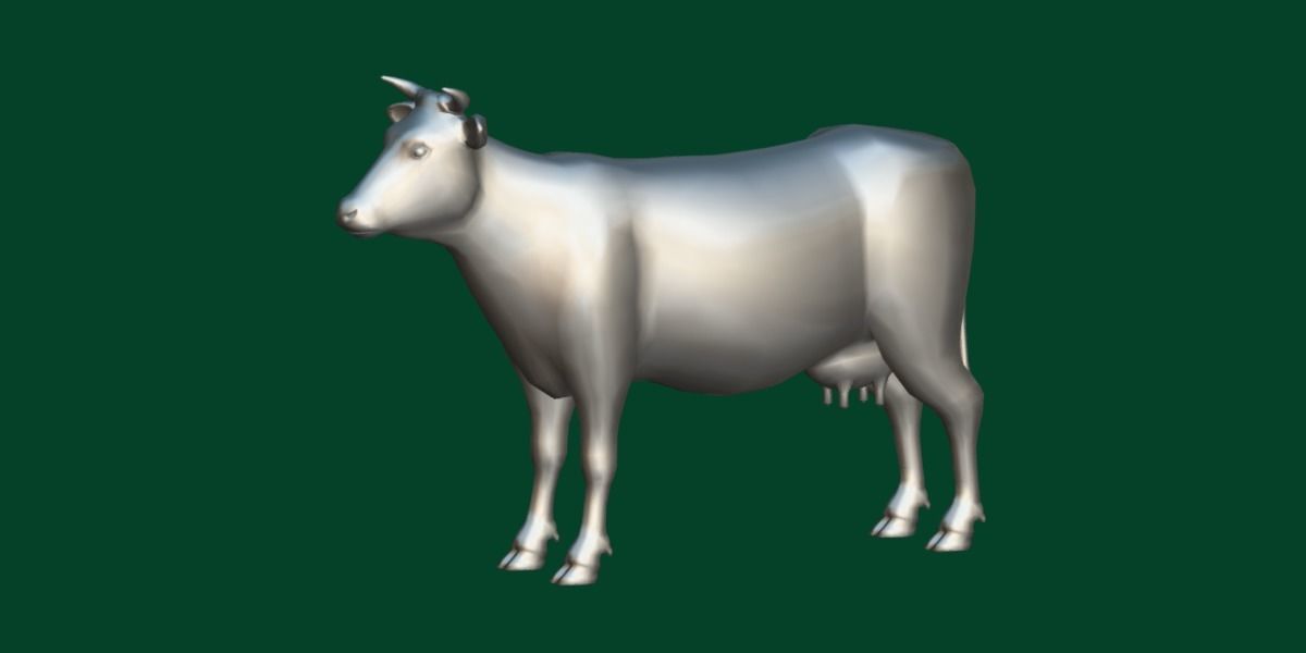 Domestic Cattle Oxen Animals Low-poly 3D model_24
