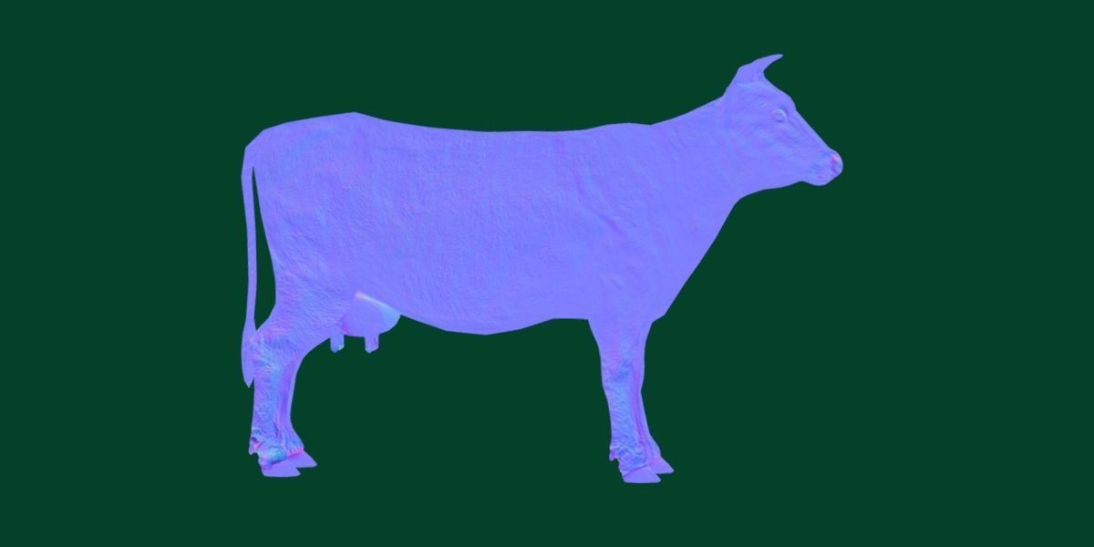 Domestic Cattle Oxen Animals Low-poly 3D model_21