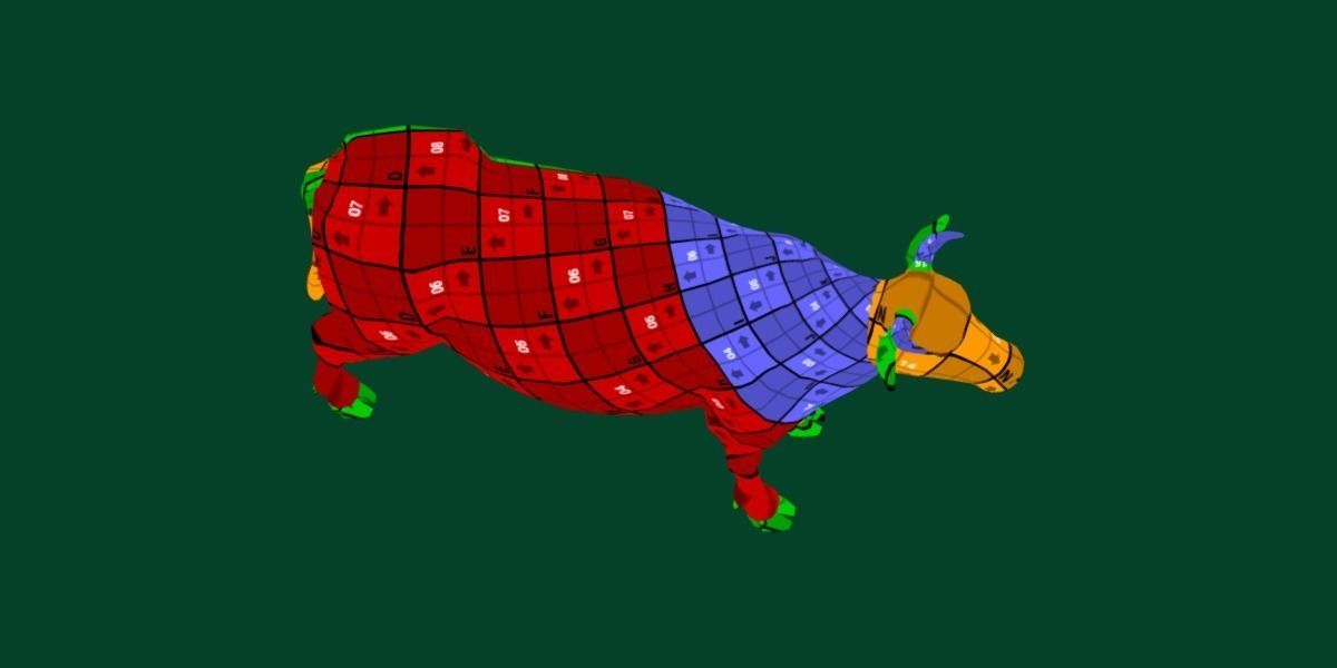 Domestic Cattle Oxen Animals Low-poly 3D model_13