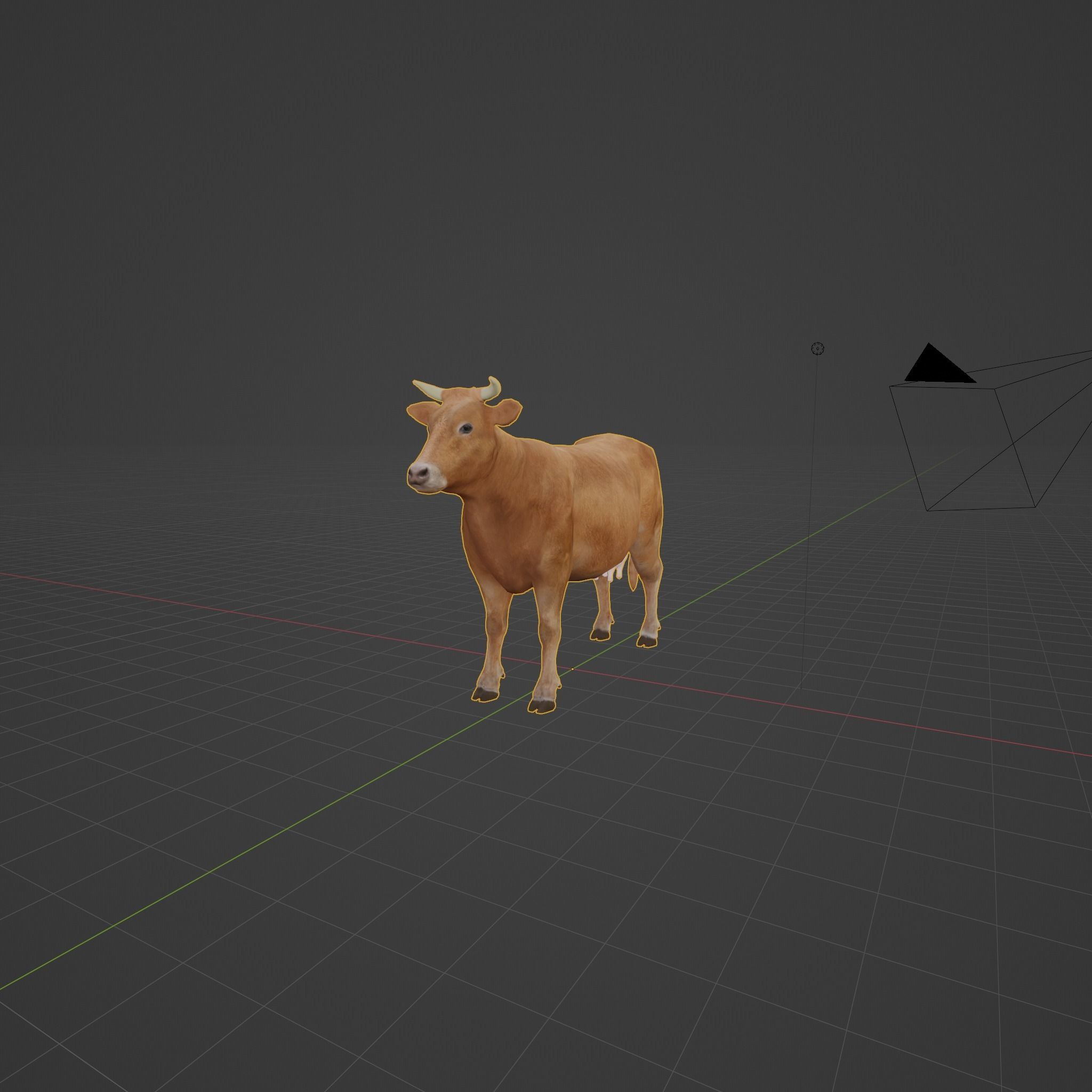 Domestic Cattle Oxen Animals Low-poly 3D model_3