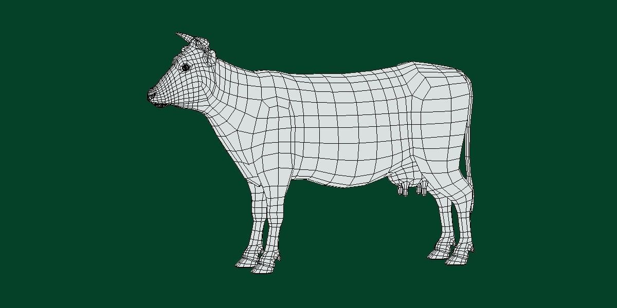 Domestic Cattle Oxen Animals Low-poly 3D model_9