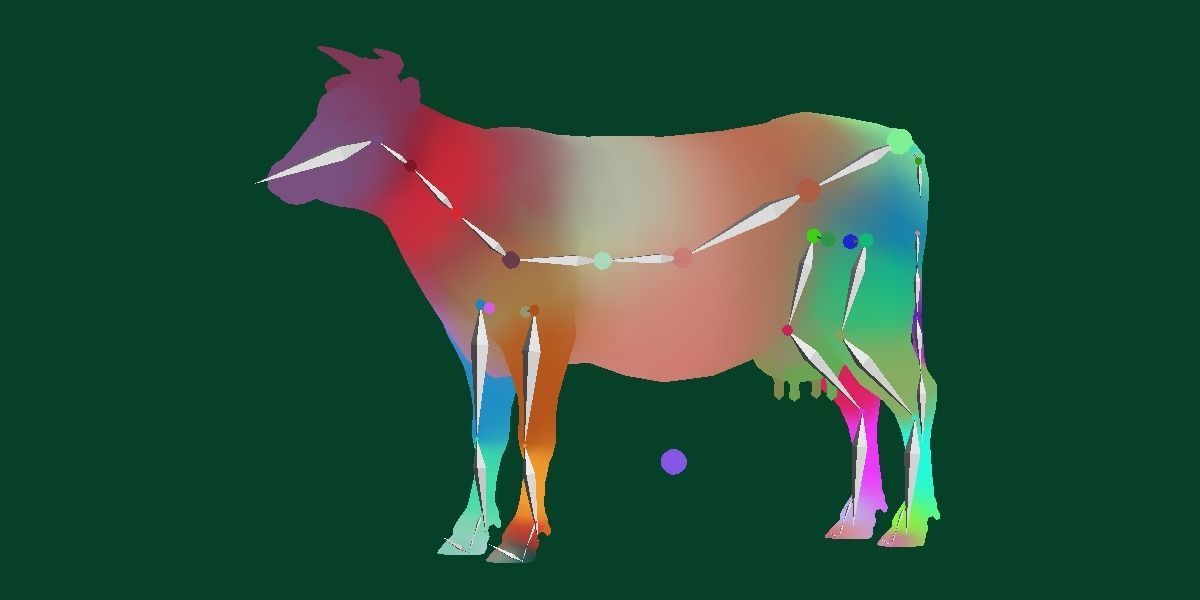Domestic Cattle Oxen Animals Low-poly 3D model_19