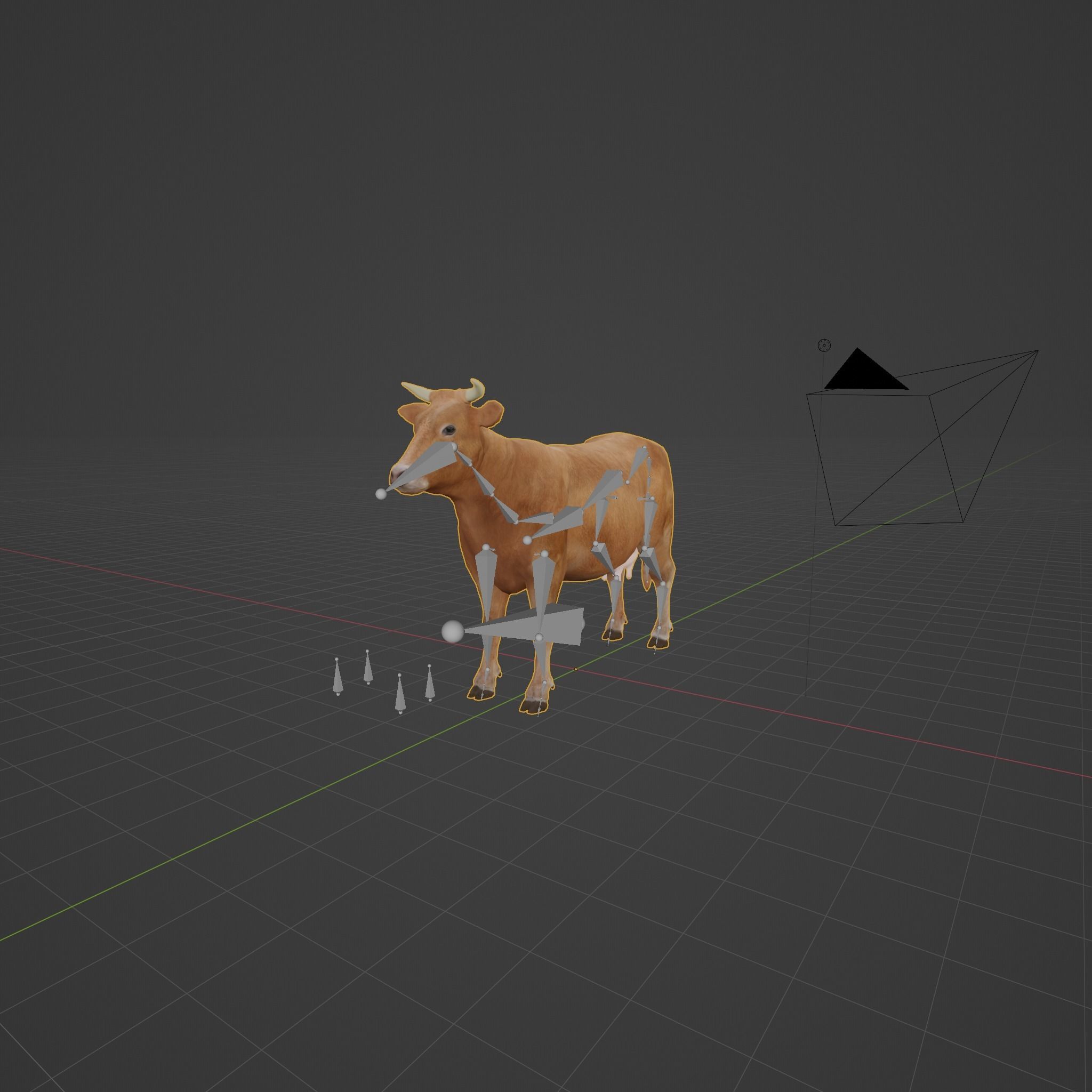 Domestic Cattle Oxen Animals Low-poly 3D model_2