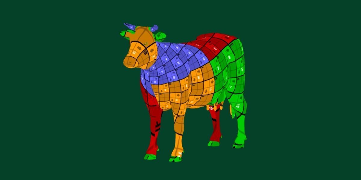 Domestic Cattle Oxen Animals Low-poly 3D model_12