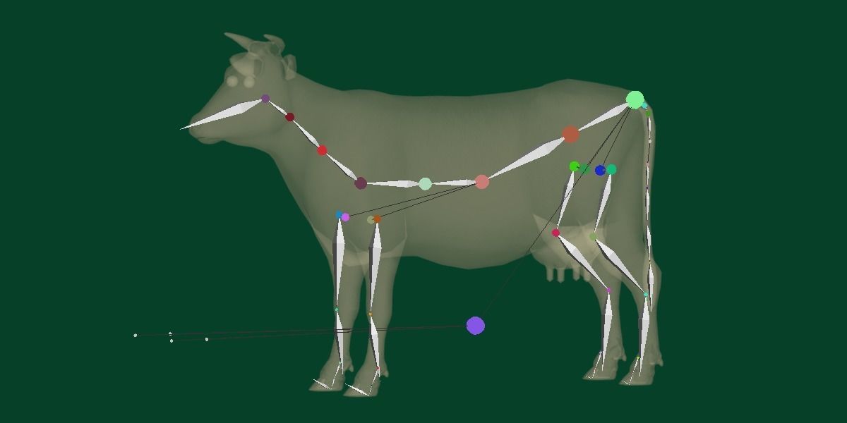 Domestic Cattle Oxen Animals Low-poly 3D model_18