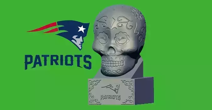 NFL NEW ENGLAND PATRIOTS SUGAR SKULL STATUE - 3D PRINT 3D print model