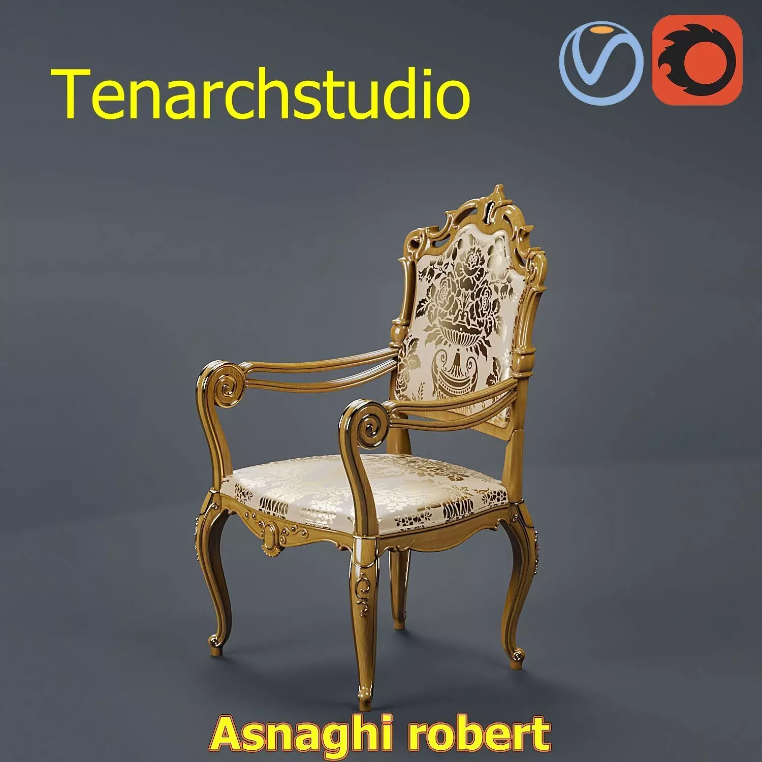 tenarchstudio Asnaghi Robert Armchair Vraycorona renderready 3D model
