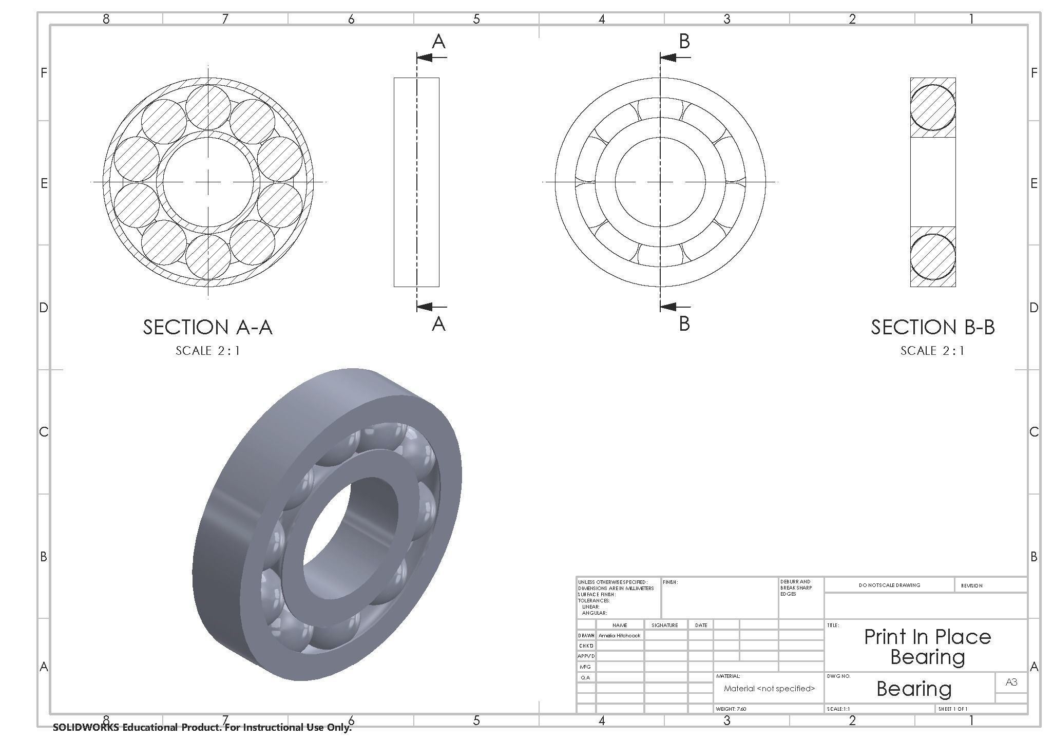 Print In Place Ball Bearings 3D print model_4