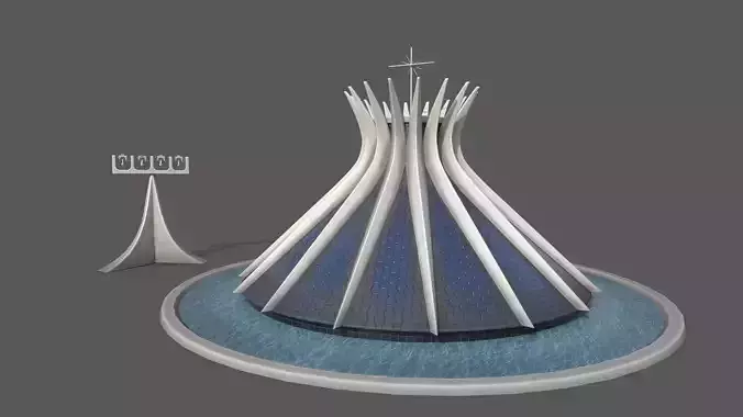 The Cathedral of Brasilia  Low-poly 3D model