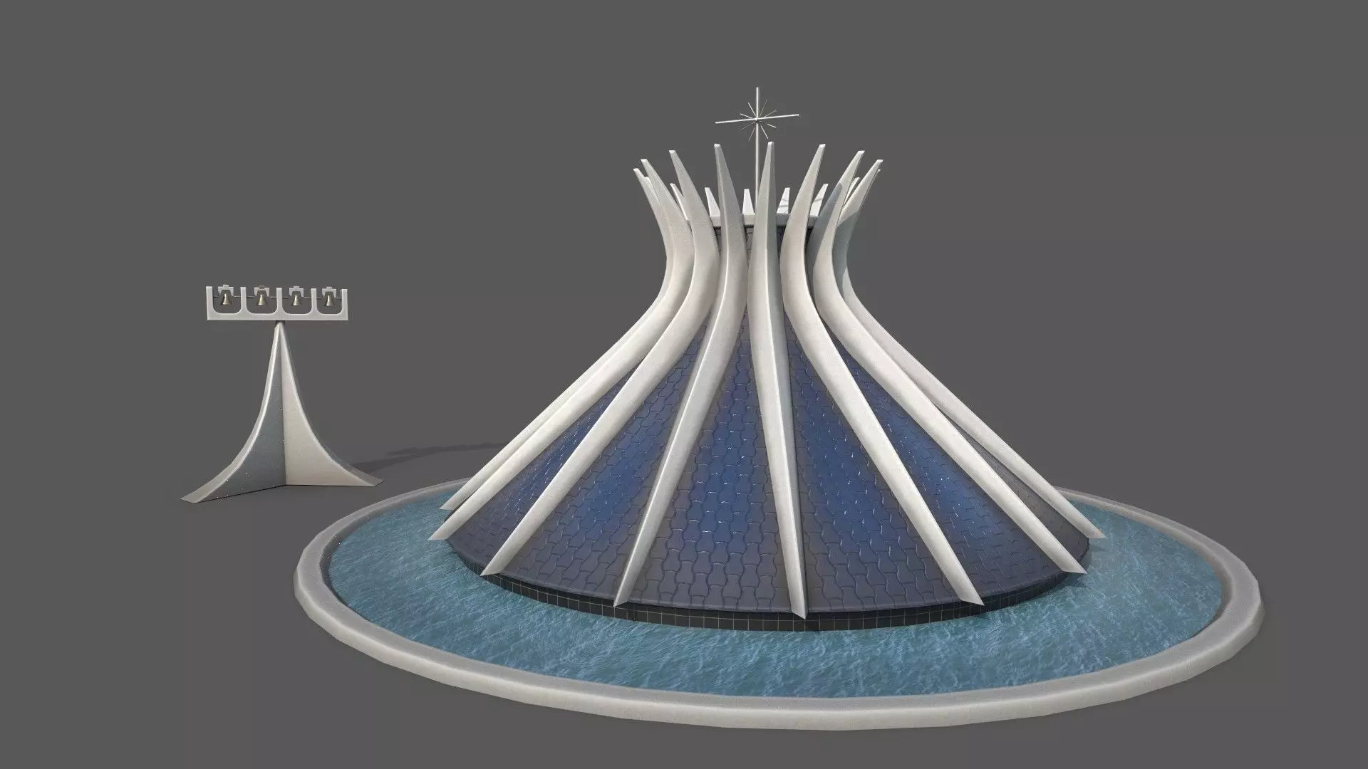 The Cathedral of Brasilia Low-poly 3D model