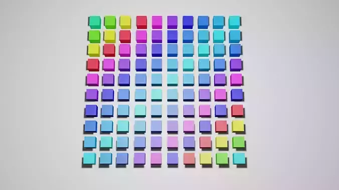 CUBES WITH COLOR Free low-poly 3D model