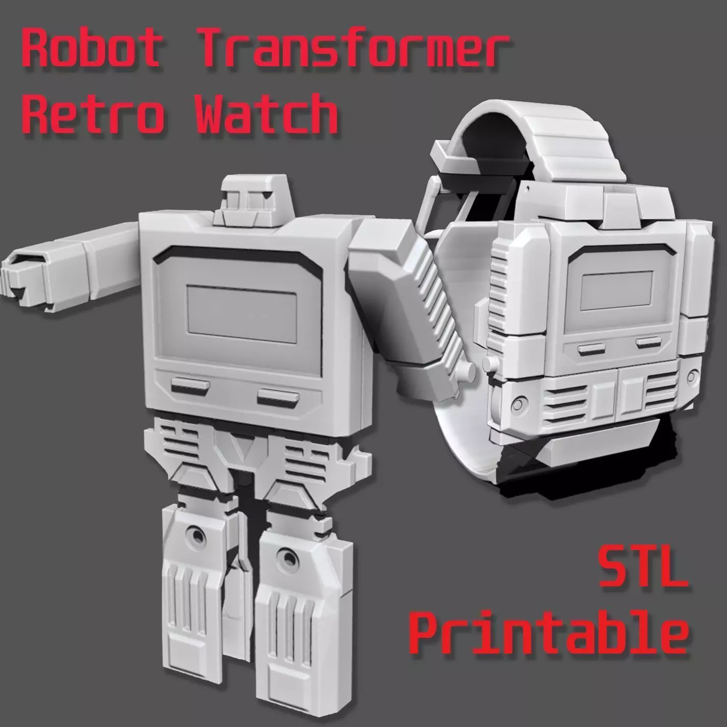 Vintage Robot Watch transformer printable 3D print model_0