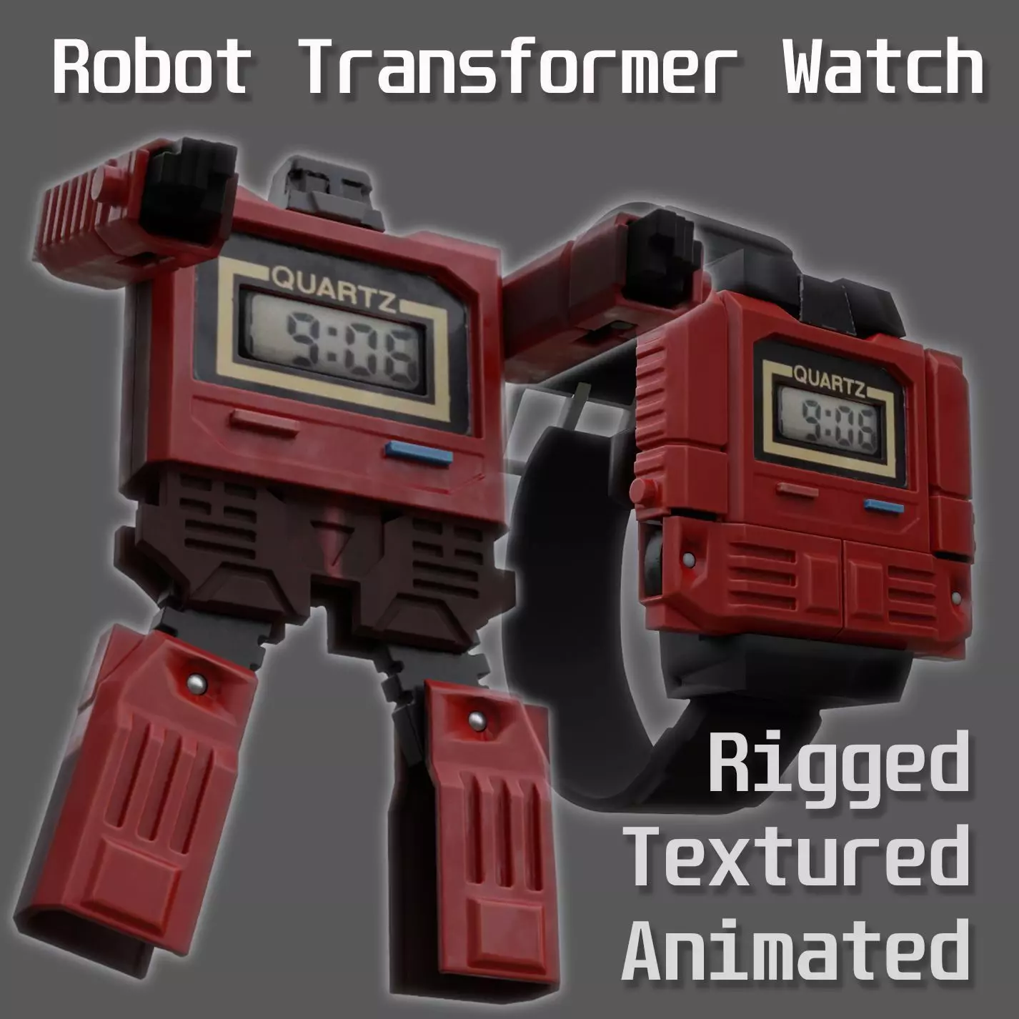 The Robot Watch renderable Low-poly 3D model_0
