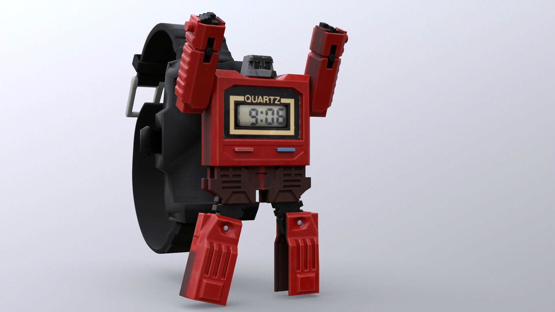 The Robot Watch renderable Low-poly 3D model_14