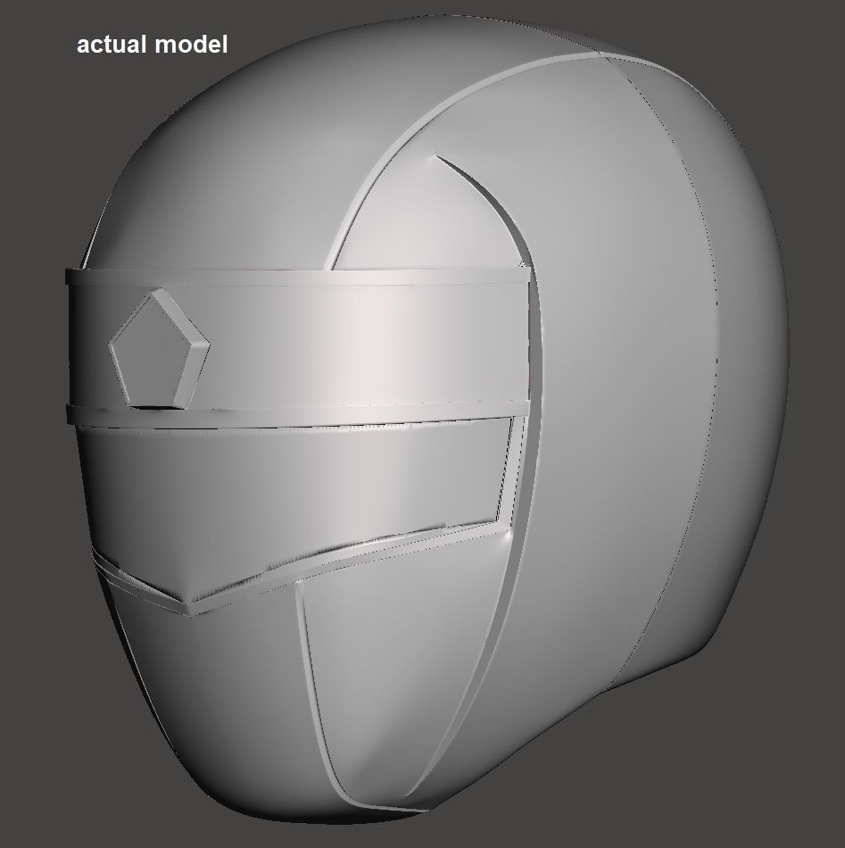 Power Rangers Alien MMPR Black Ranger helmet 3D print model_3