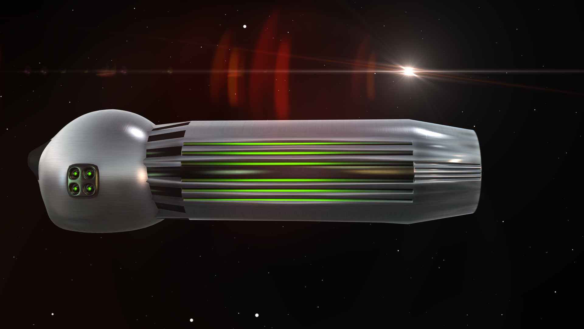 The Penetrator spaceship in space 3D model_4
