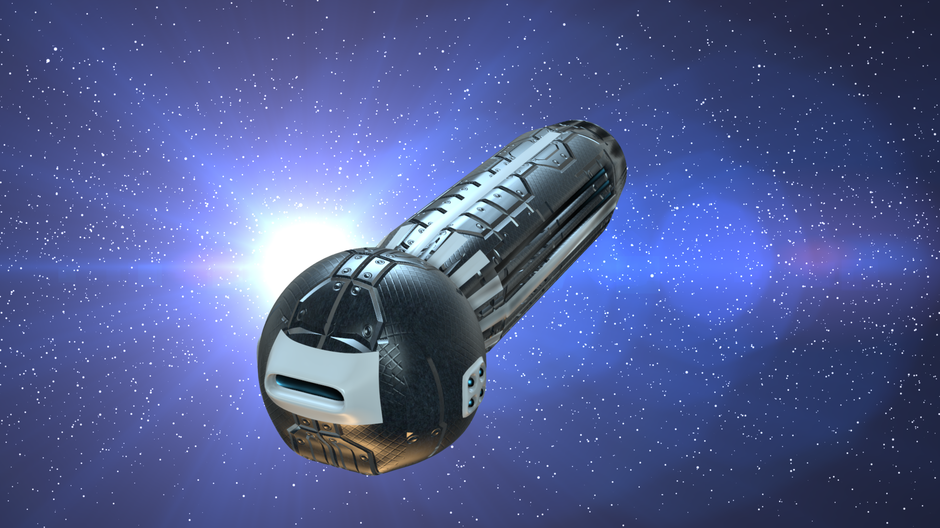 The Penetrator spaceship in space 3D model_7