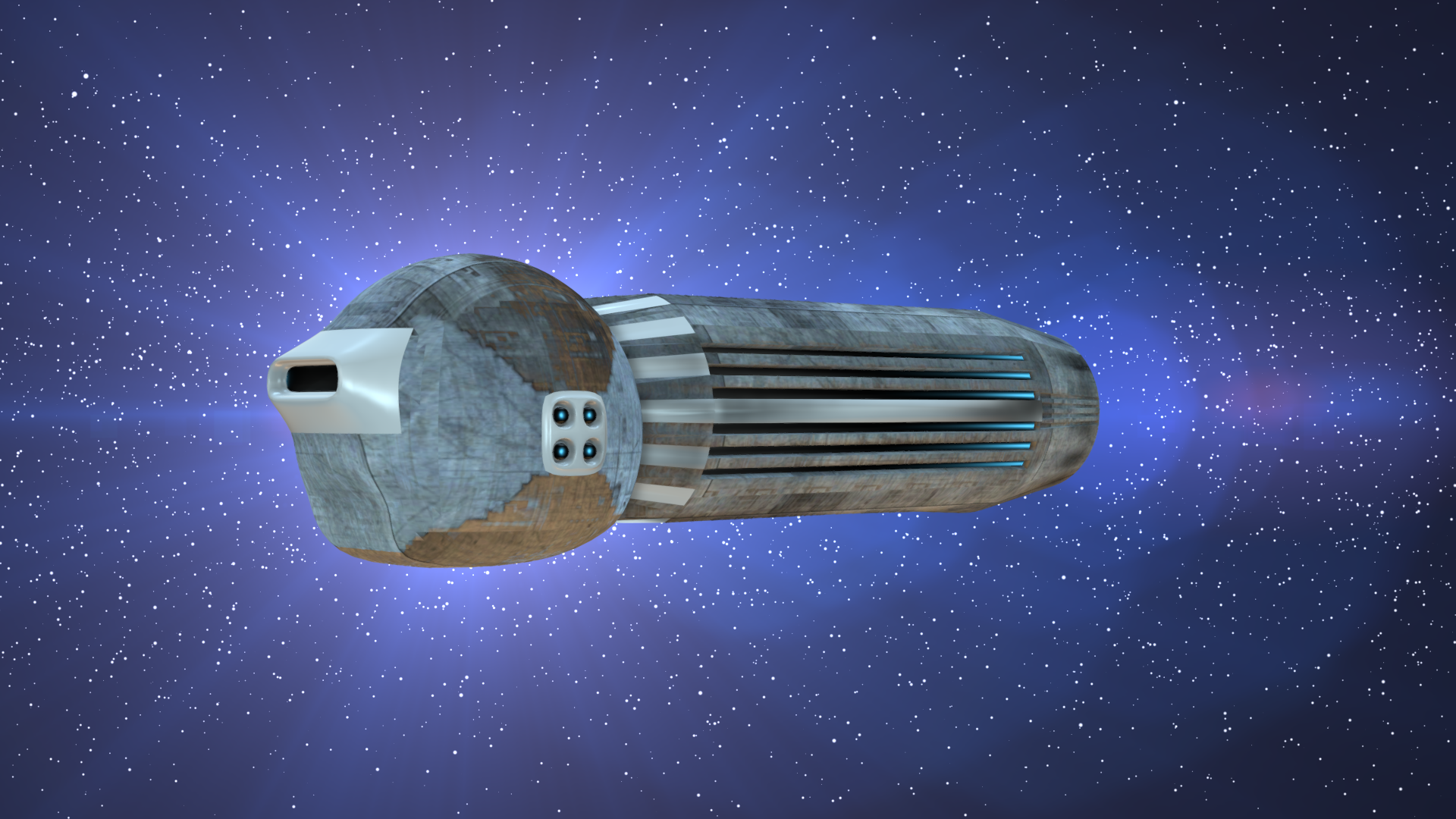 The Penetrator spaceship in space 3D model_13