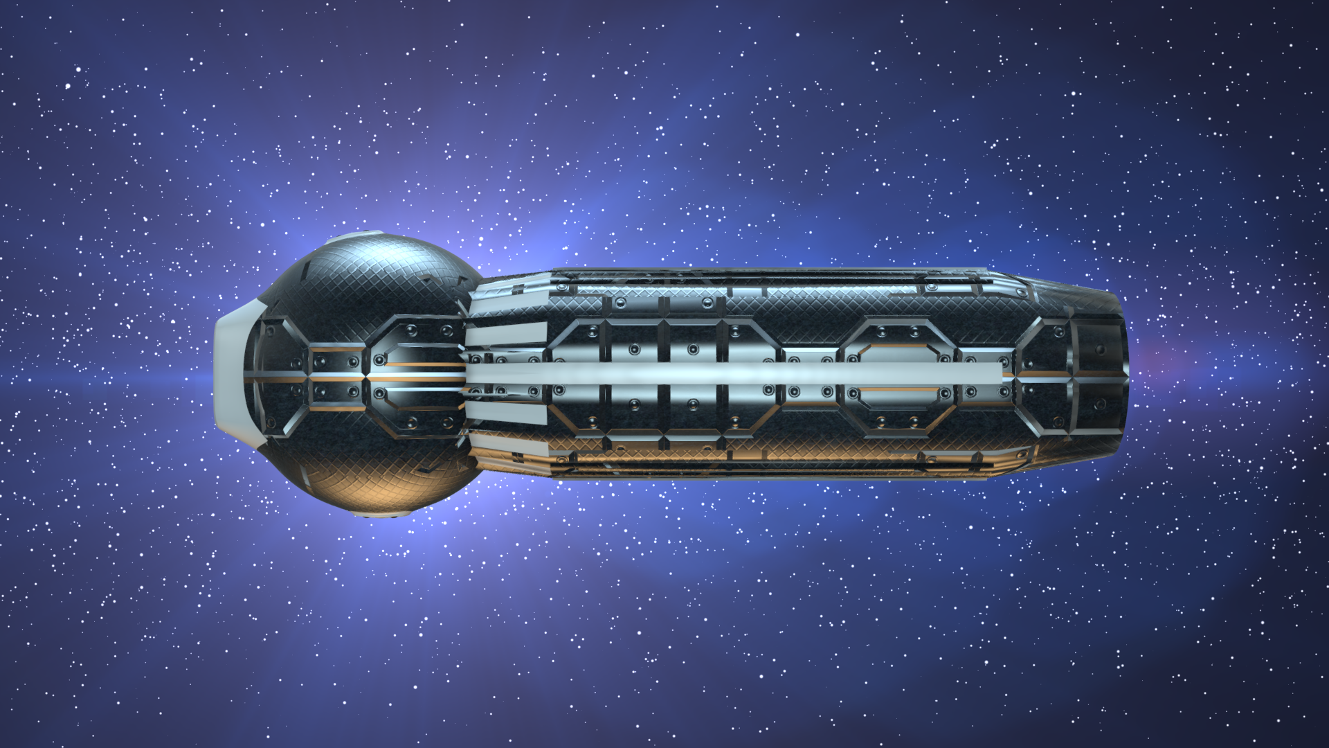 The Penetrator spaceship in space 3D model_10