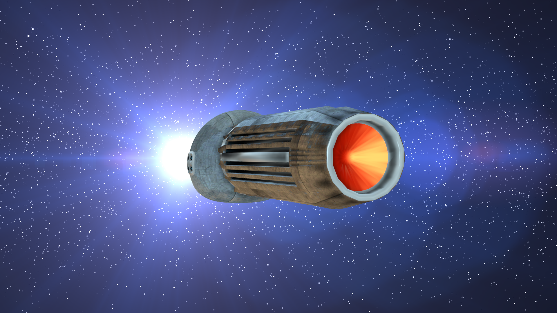 The Penetrator spaceship in space 3D model_14