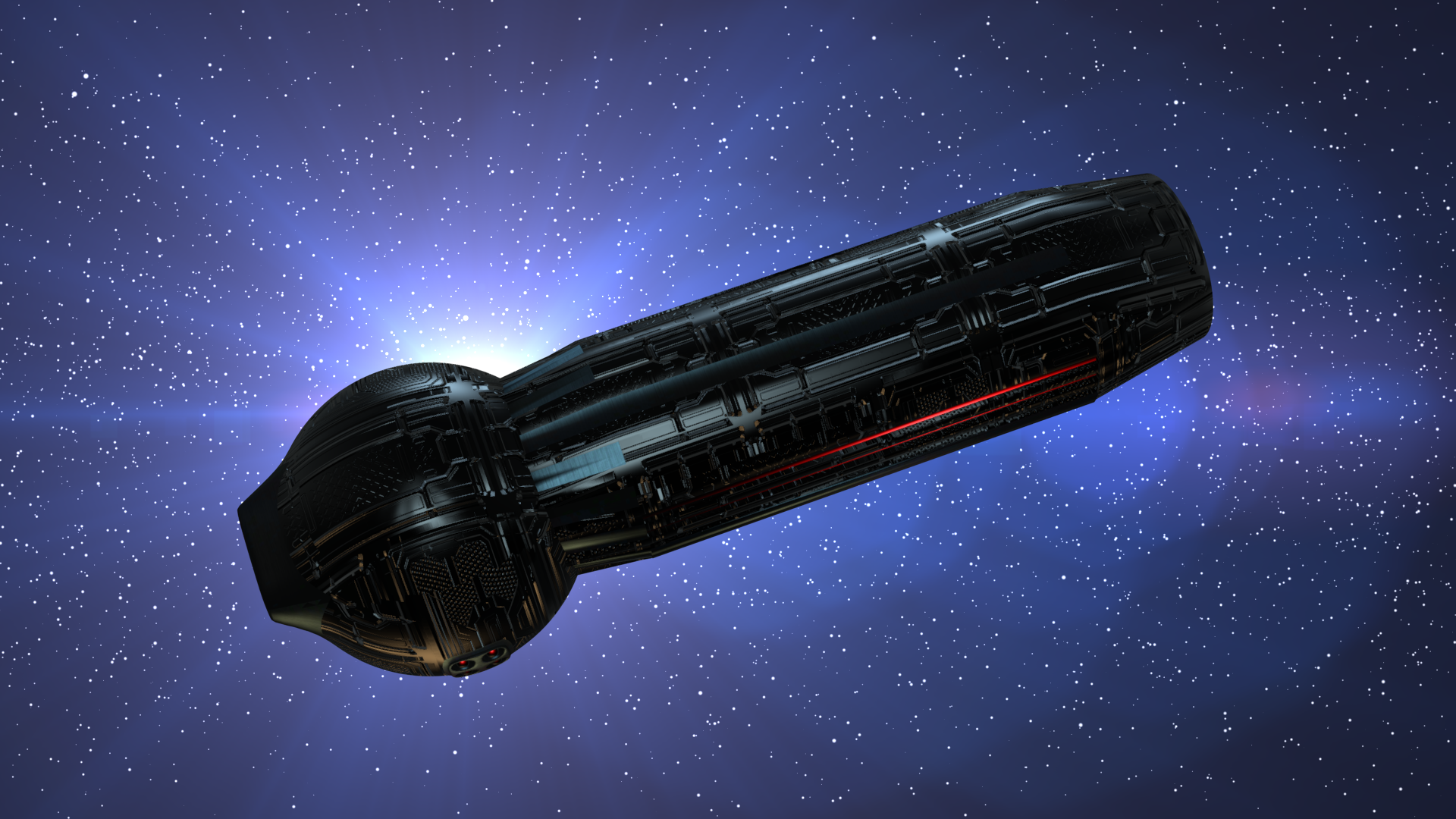 The Penetrator spaceship in space 3D model_18