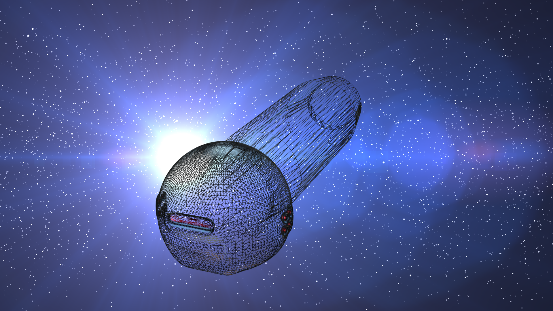 The Penetrator spaceship in space 3D model_6