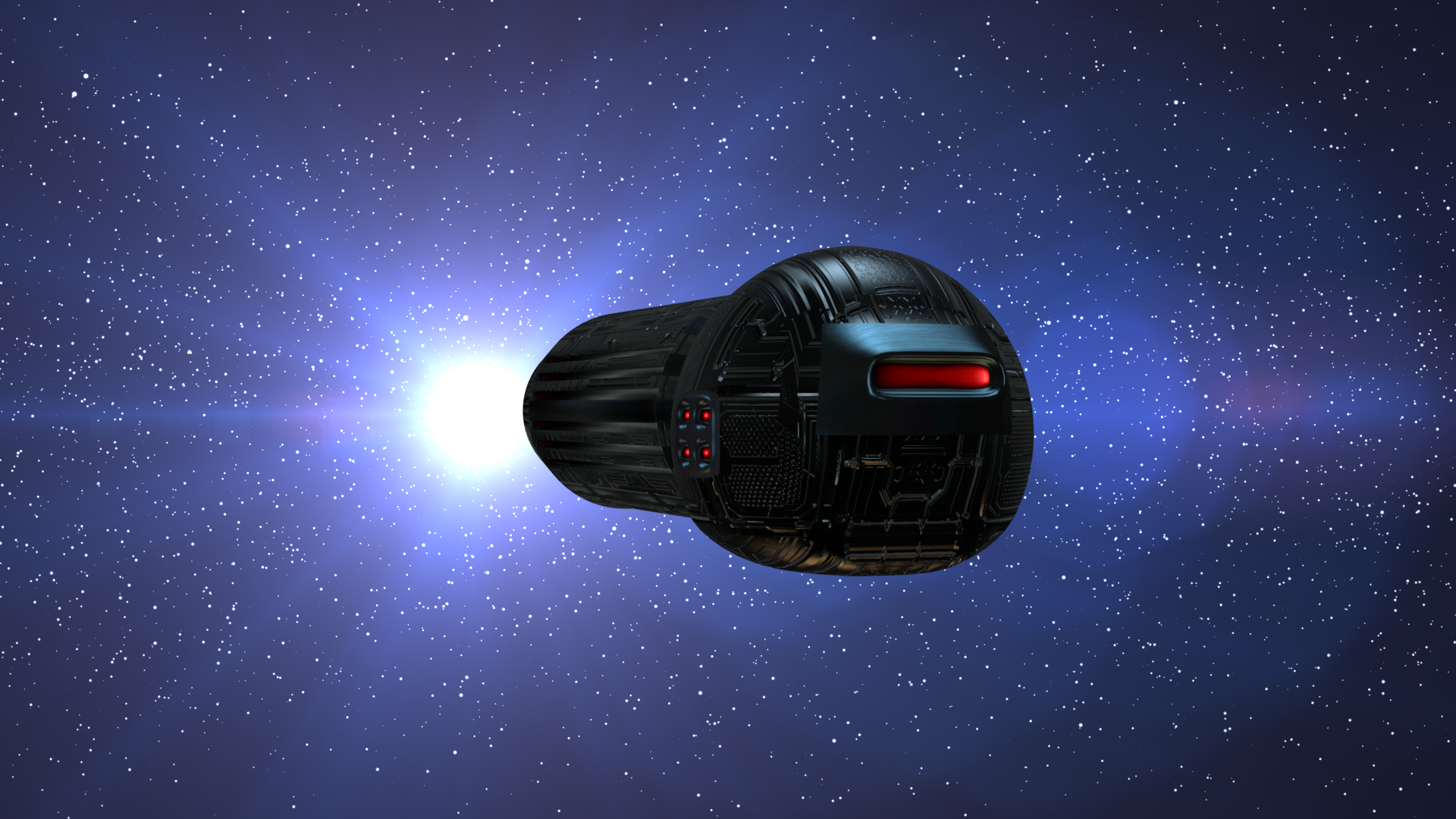 The Penetrator spaceship in space 3D model_15