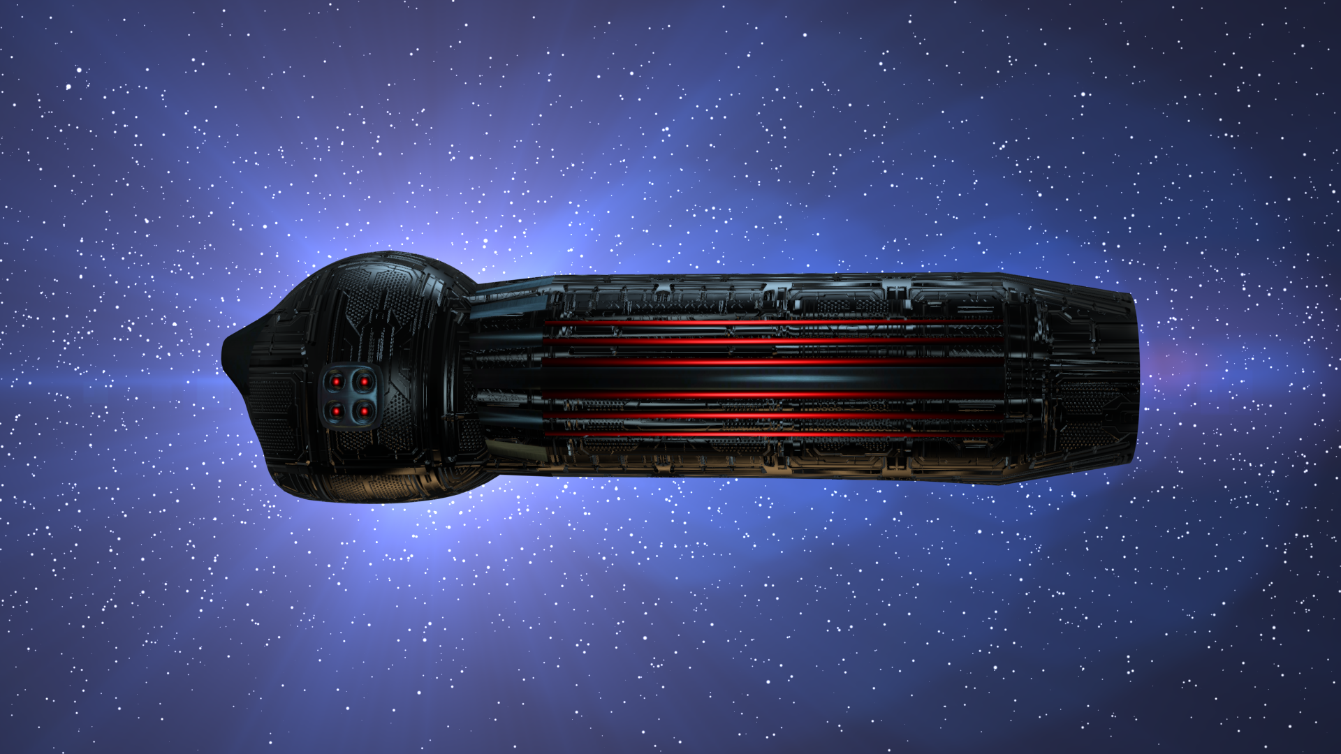 The Penetrator spaceship in space 3D model_5