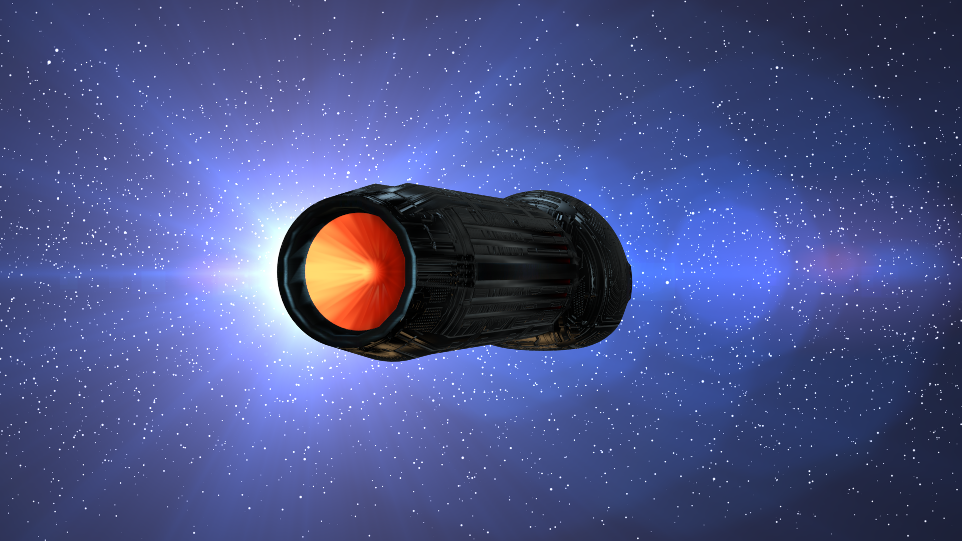 The Penetrator spaceship in space 3D model_16