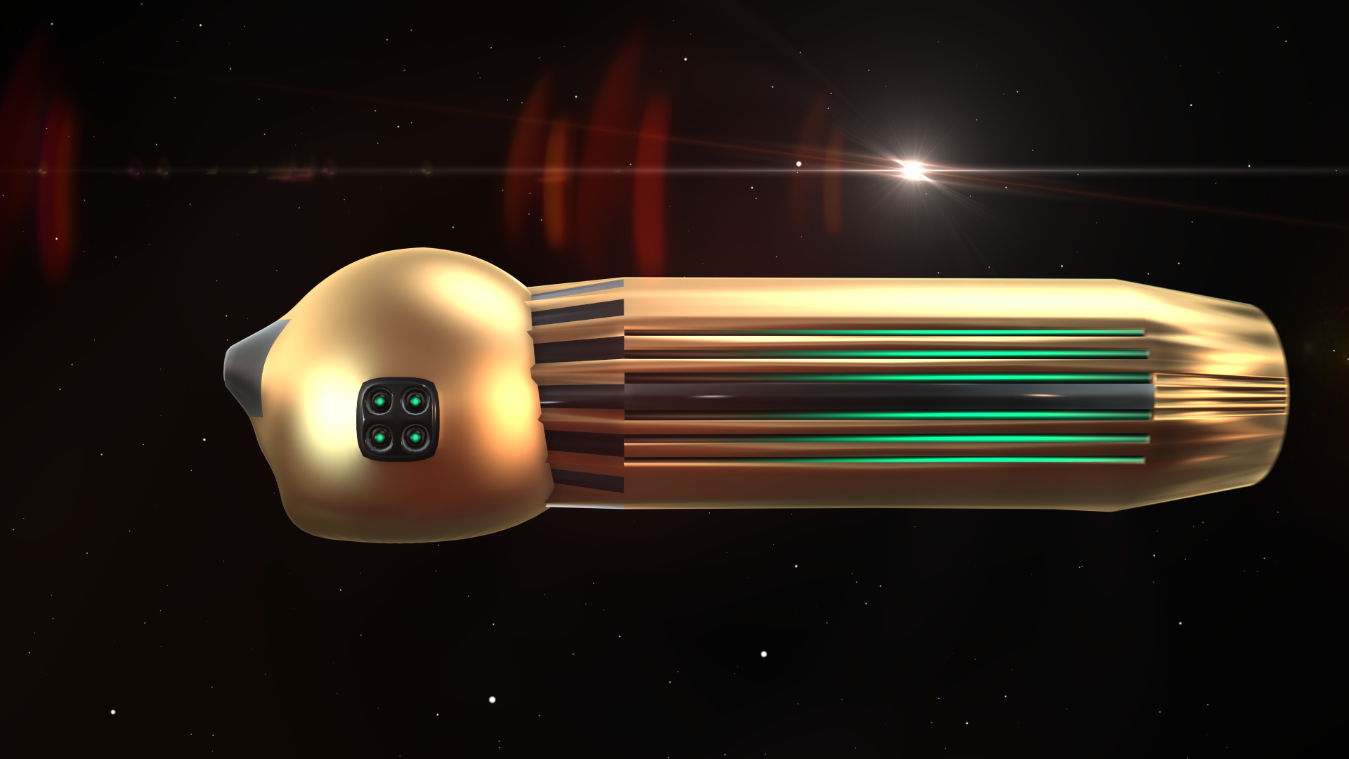 The Penetrator spaceship in space 3D model_3