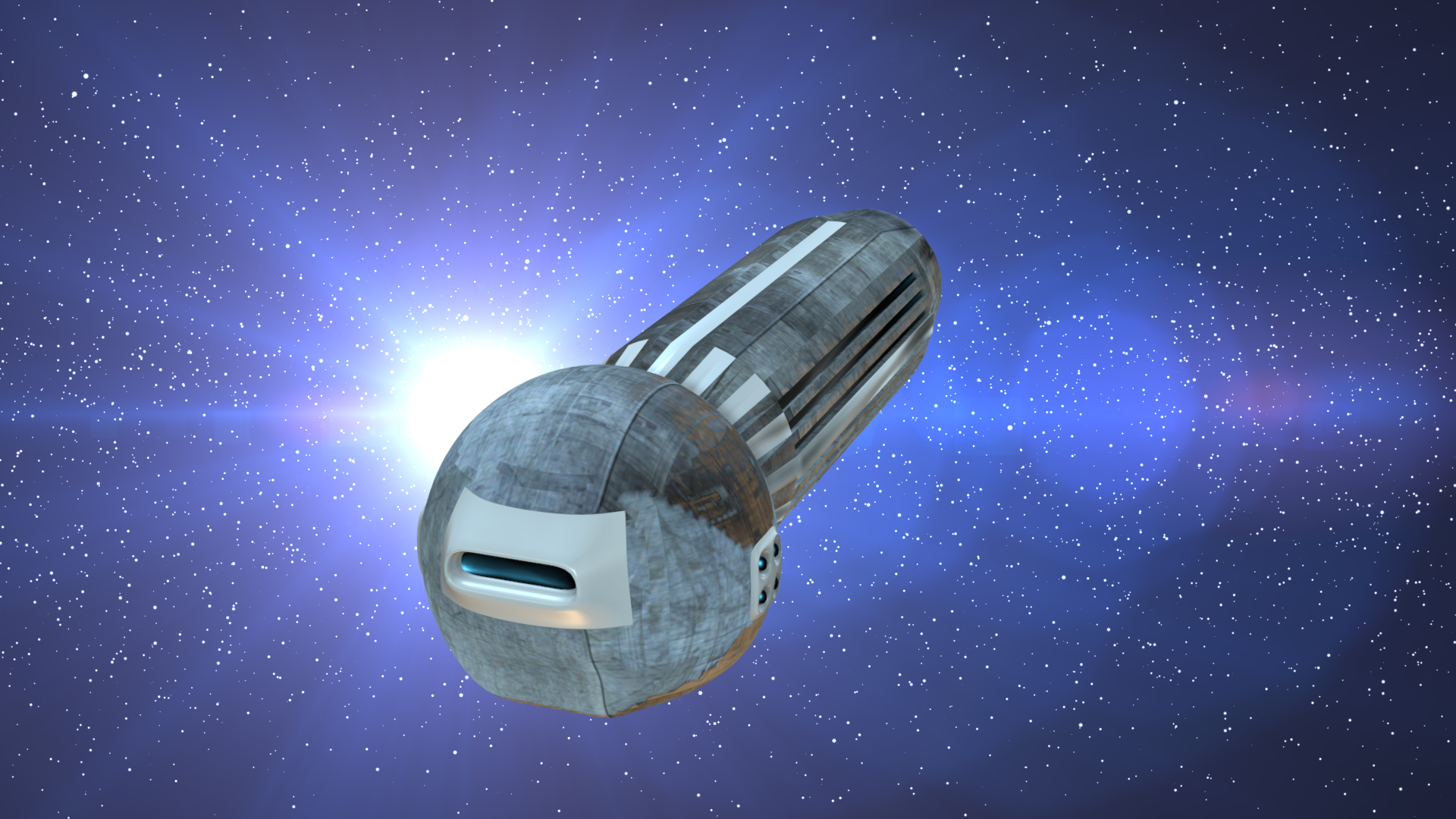 The Penetrator spaceship in space 3D model_12