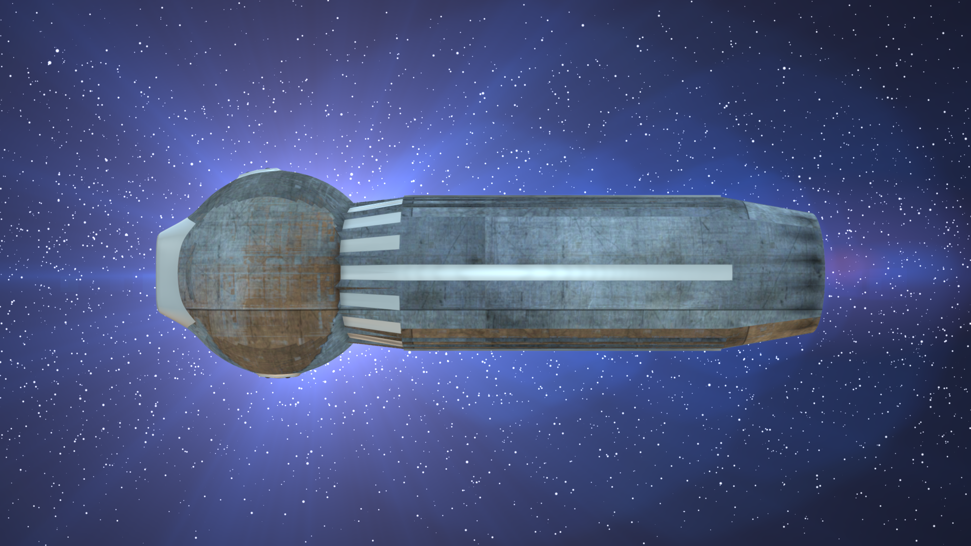 The Penetrator spaceship in space 3D model_11