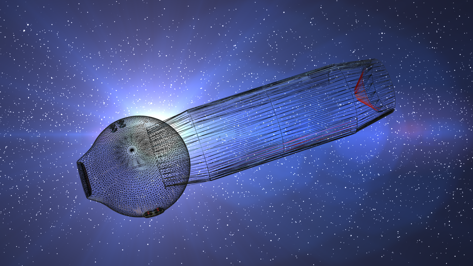 The Penetrator spaceship in space 3D model_17