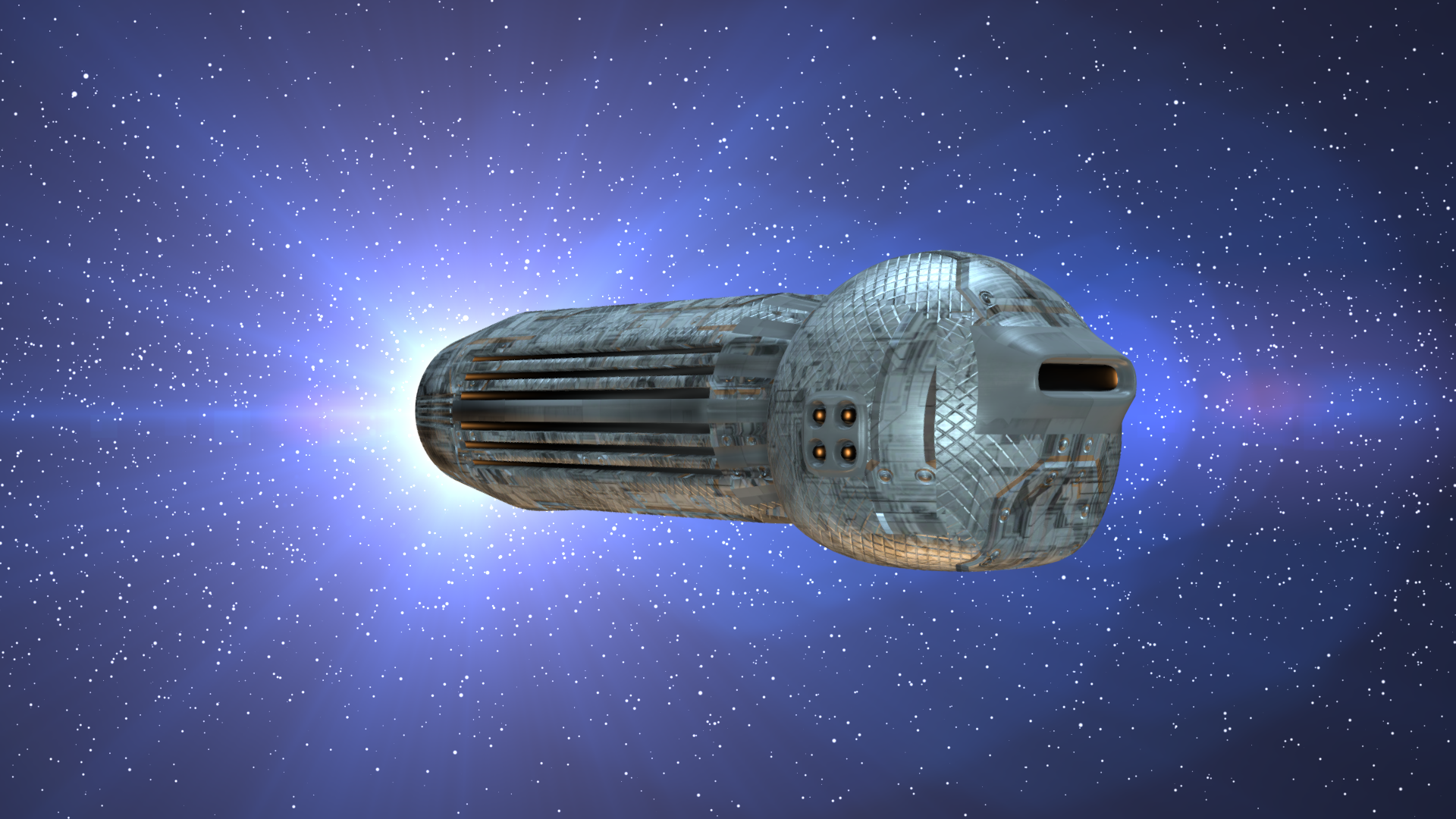 The Penetrator spaceship in space 3D model_8