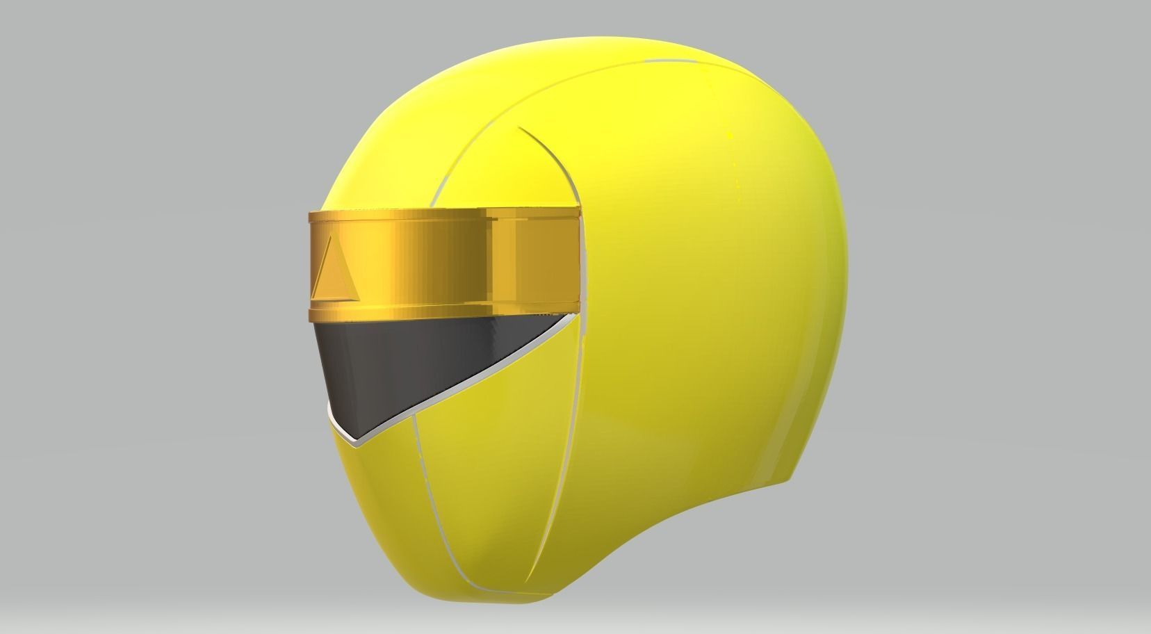 Power Rangers Alien MMPR Yellow Ranger helmet 3D print model_2