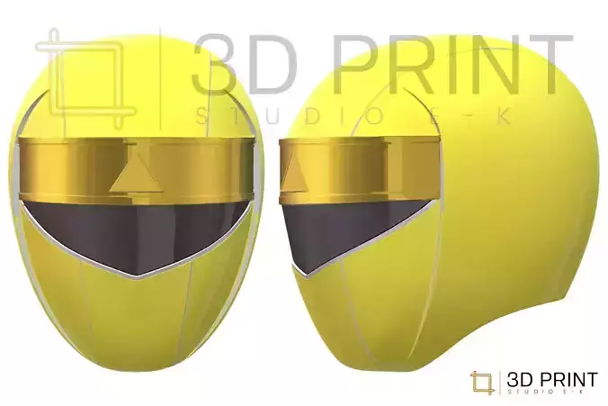 Power Rangers Alien MMPR Yellow Ranger helmet 3D print model Power Rangers Alien MMPR Yellow Ranger helmet 3D print model