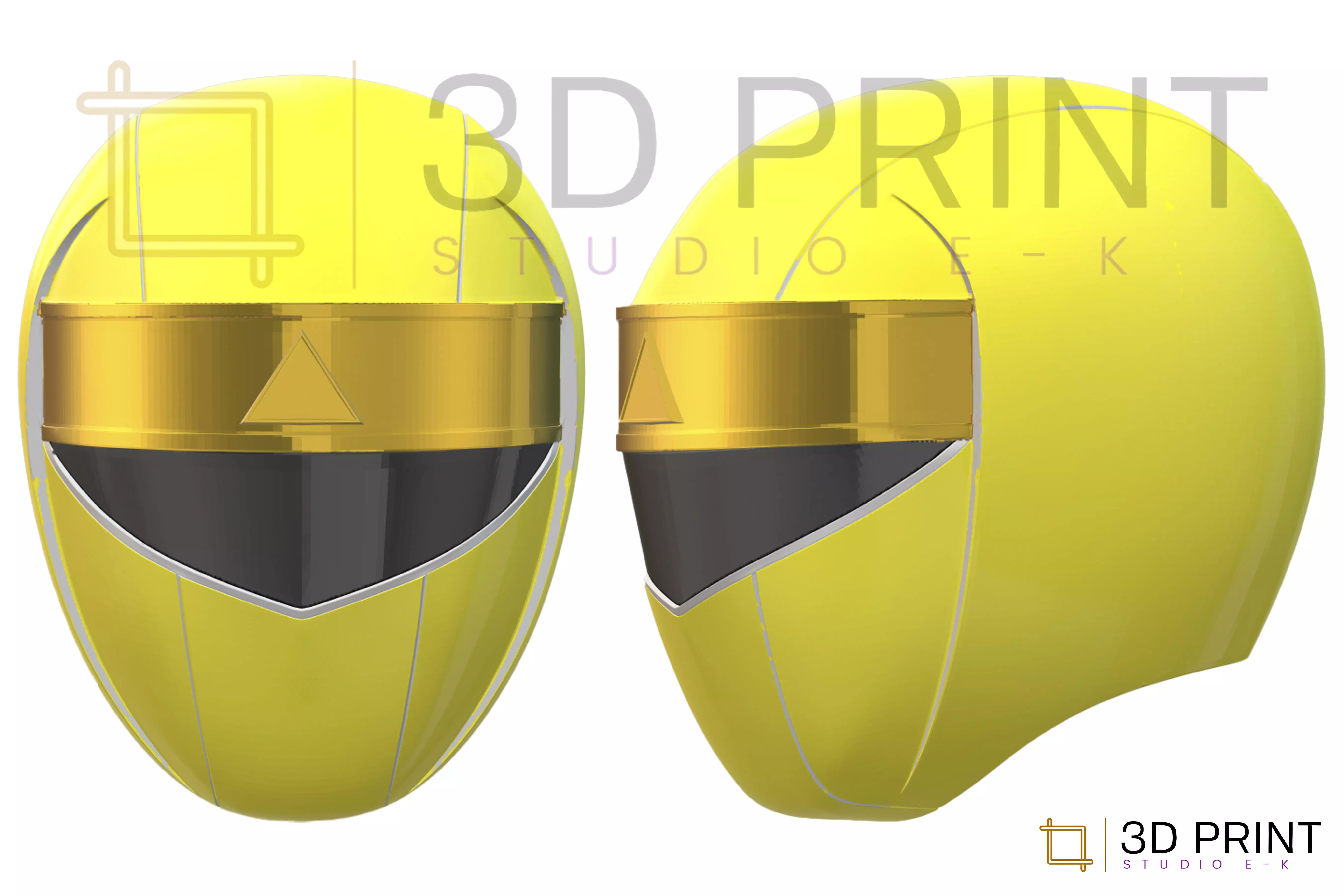 Power Rangers Alien MMPR Yellow Ranger helmet 3D print model_0