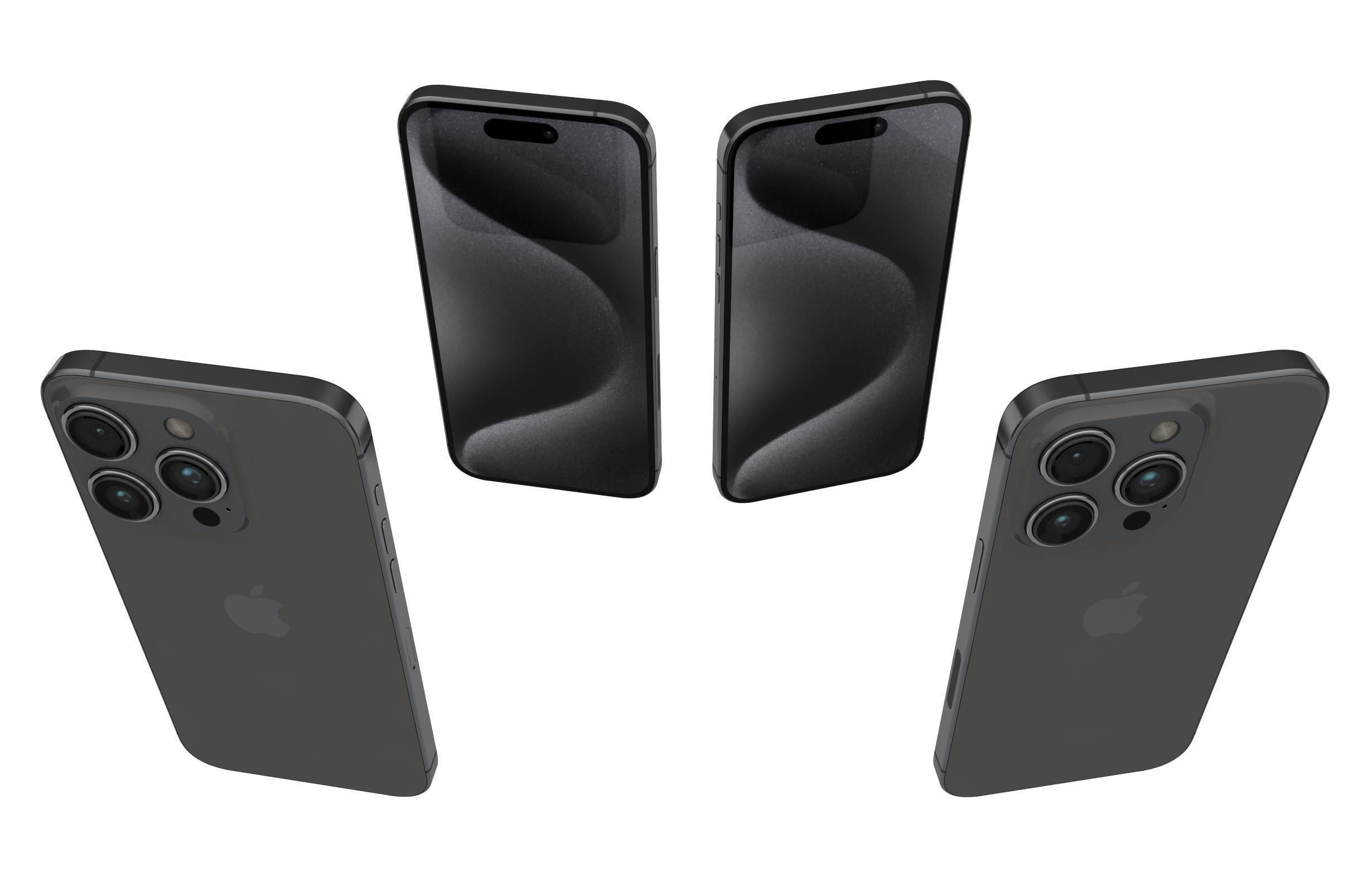 Apple iPhone 15 Pro Black Titanium 3D model_2
