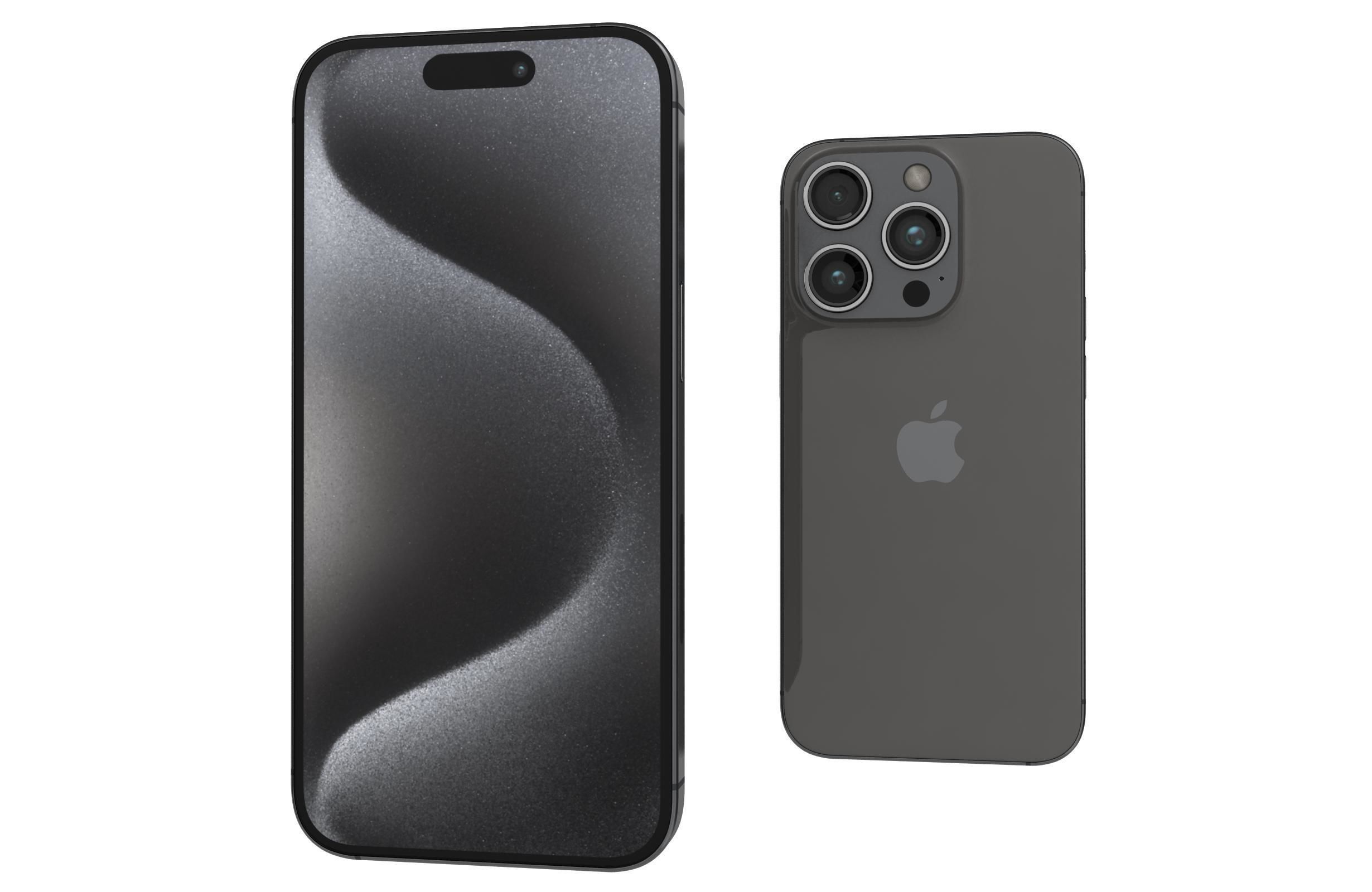 Apple iPhone 15 Pro Black Titanium 3D model_10
