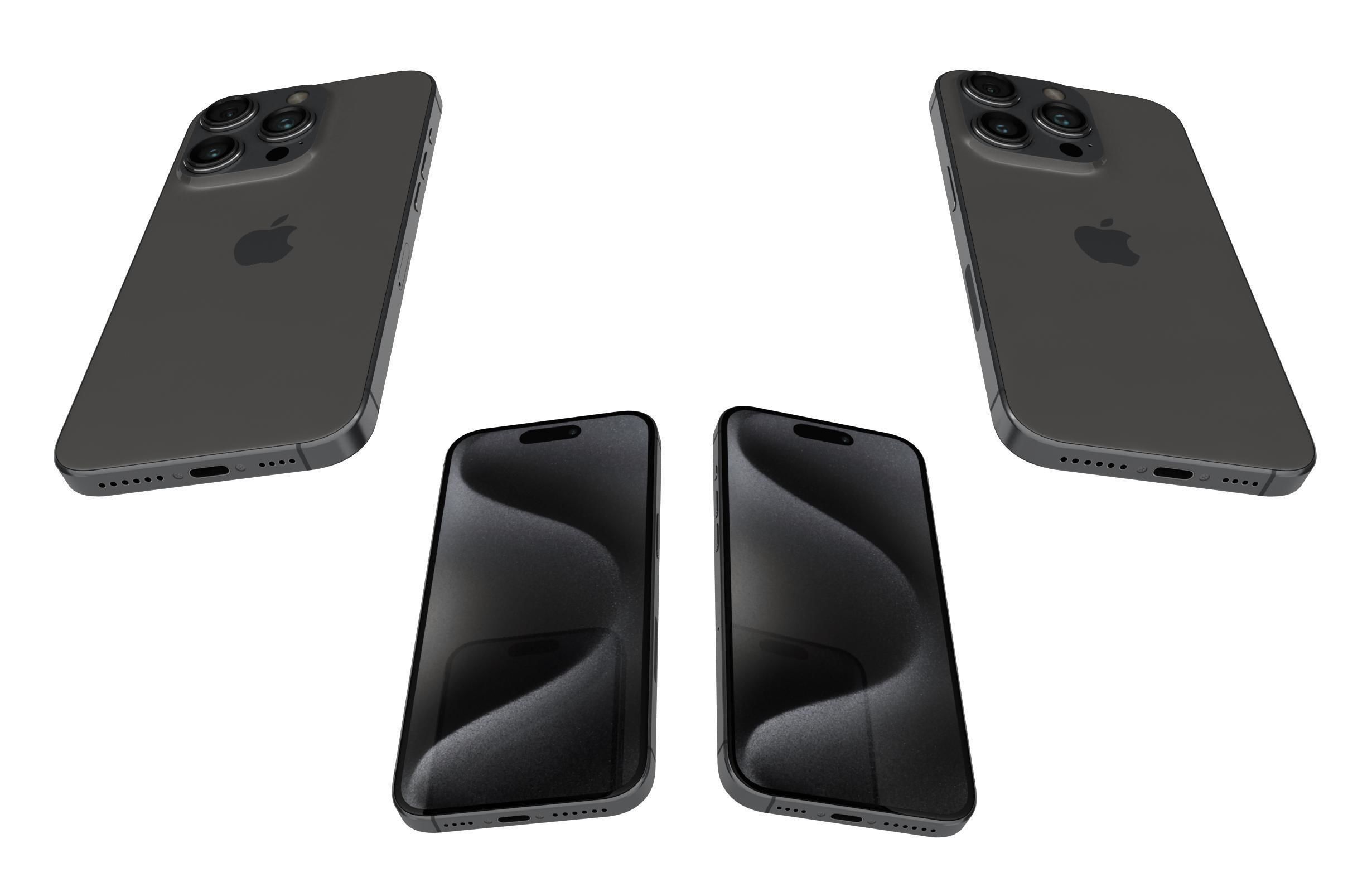 Apple iPhone 15 Pro Black Titanium 3D model_1