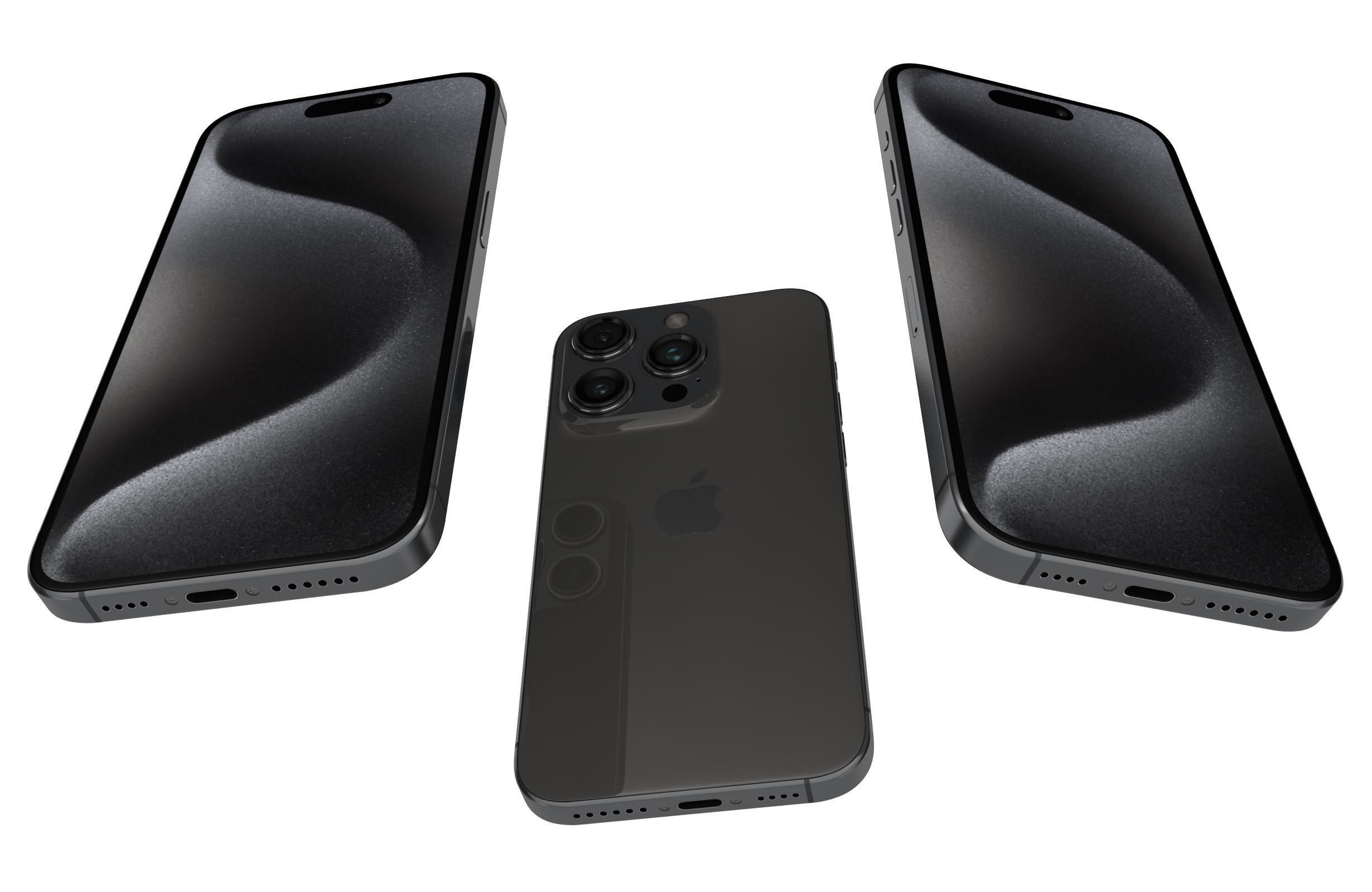 Apple iPhone 15 Pro Black Titanium 3D model_3