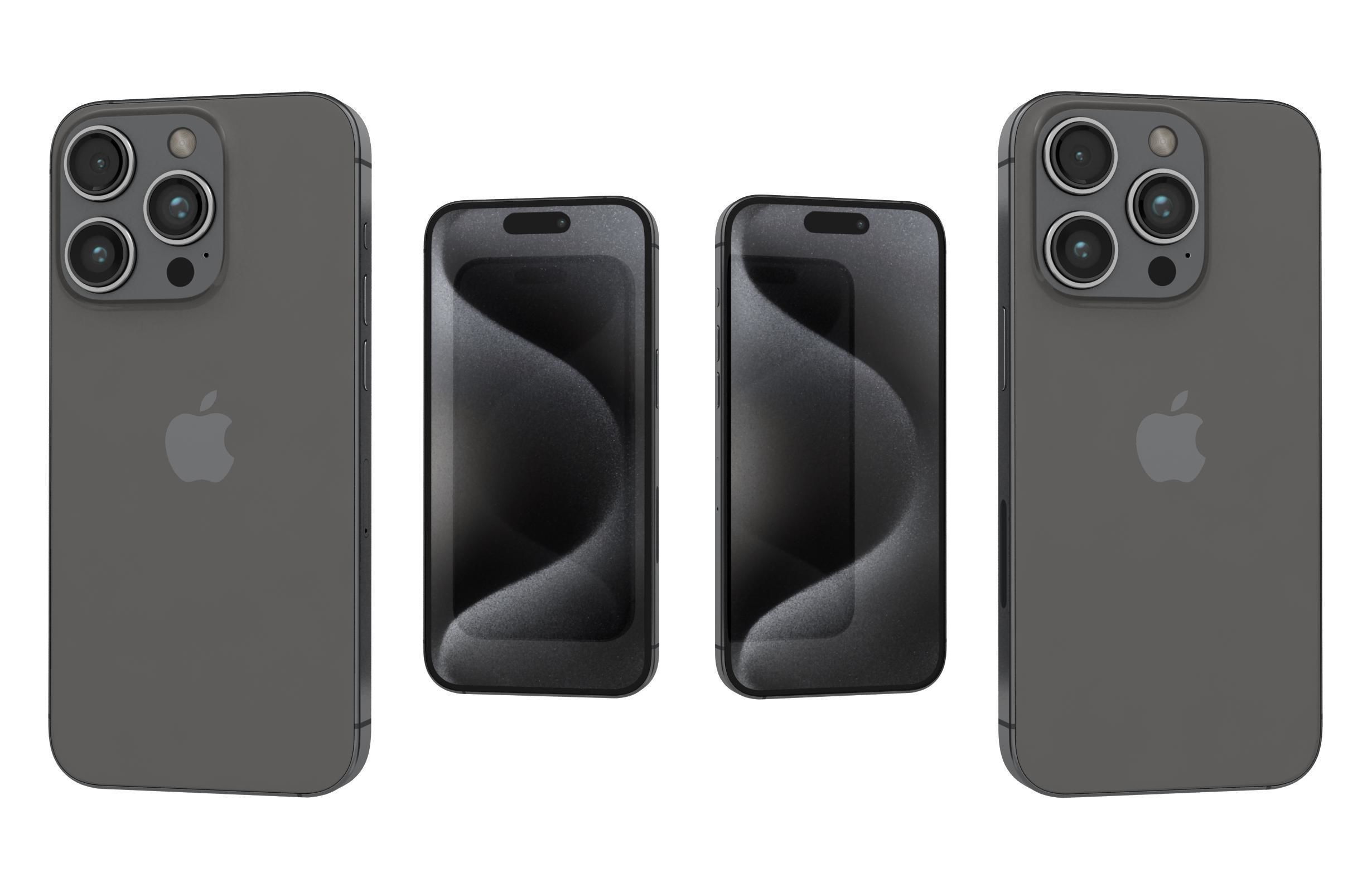 Apple iPhone 15 Pro Black Titanium 3D model_4