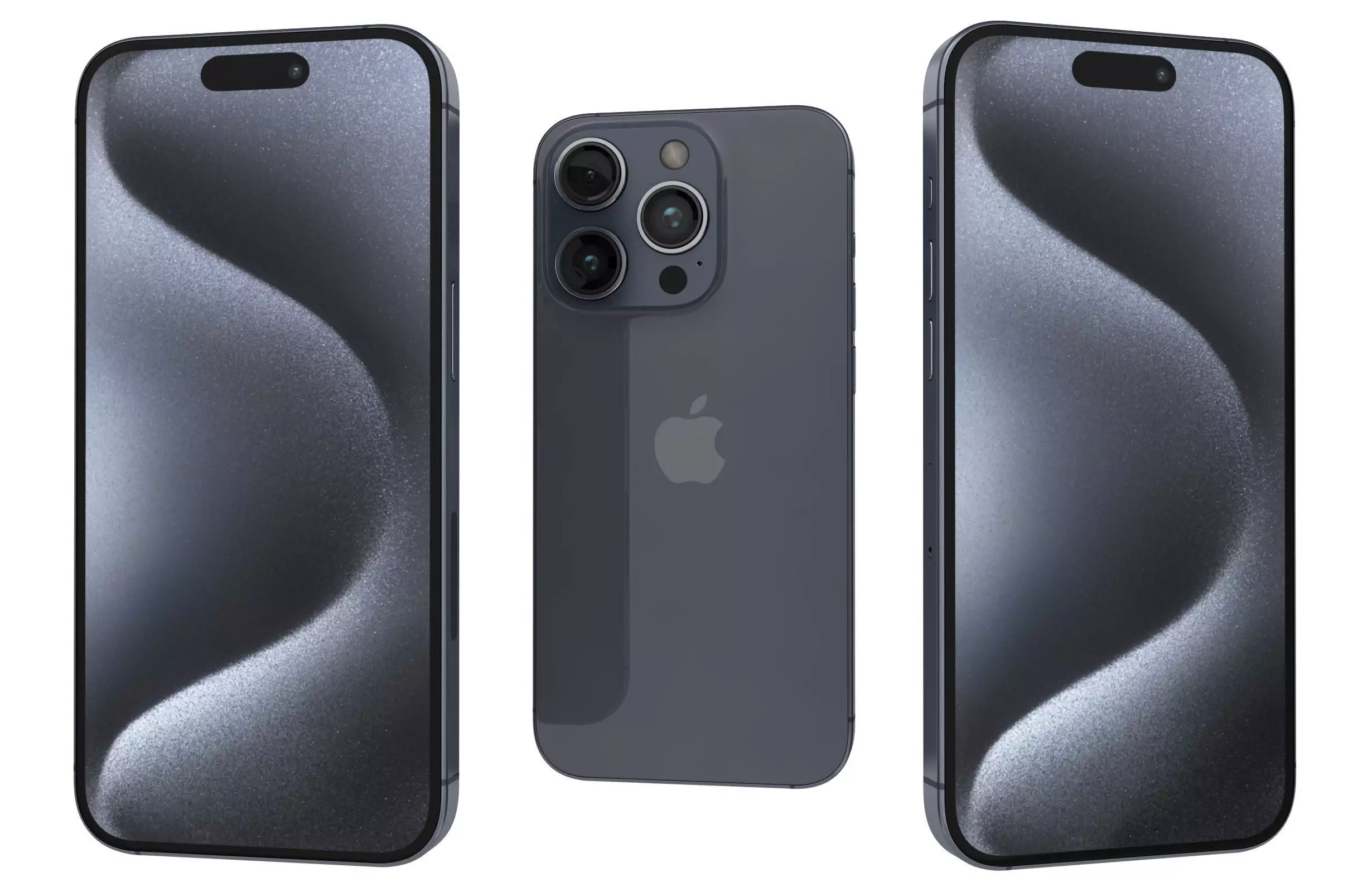 Apple iPhone 15 Pro Blue Titanium 3D model_0